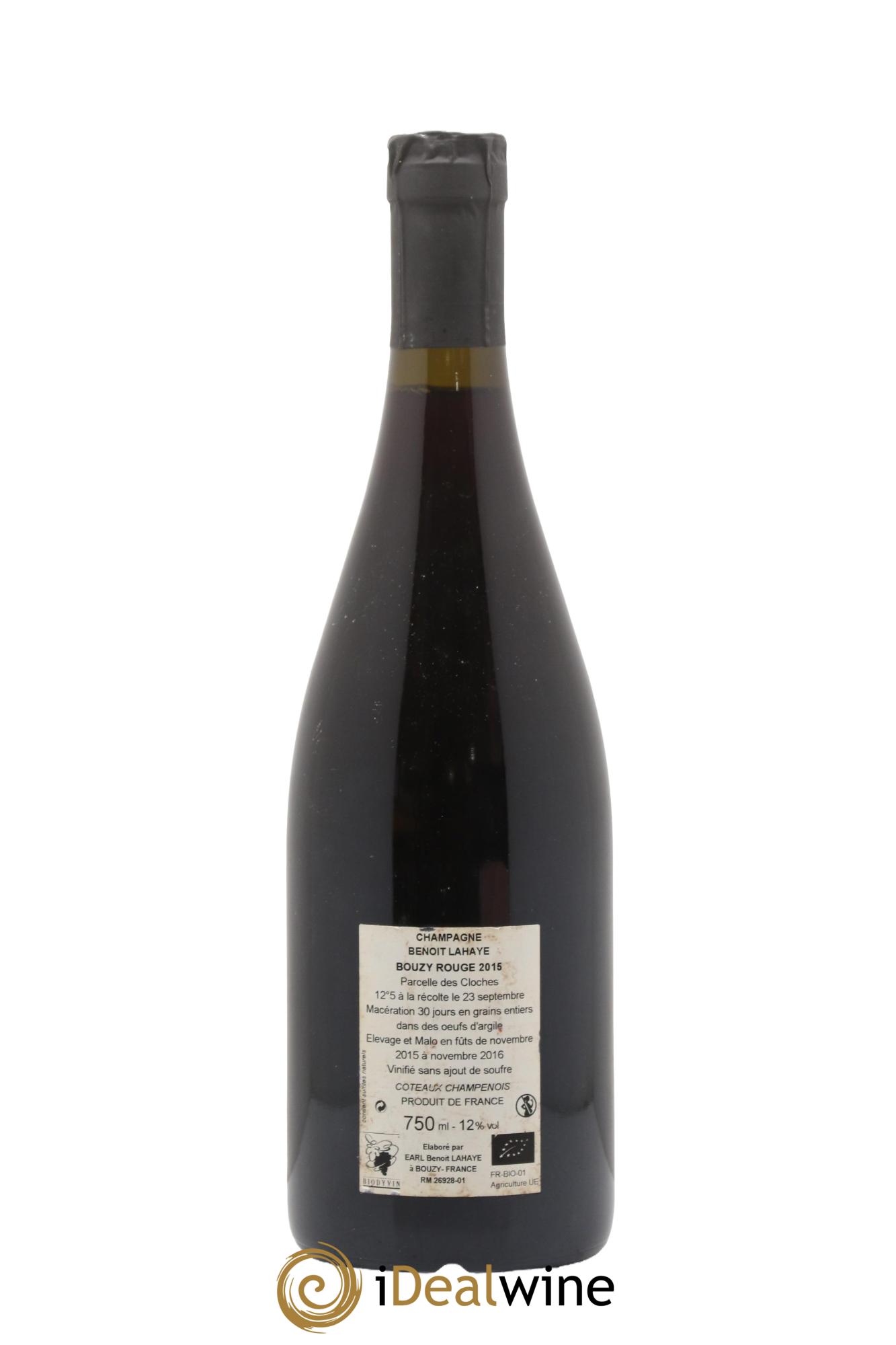 Coteaux Champenois Bouzy Benoît Lahaye 2015 - Lot of 1 bottle - 1