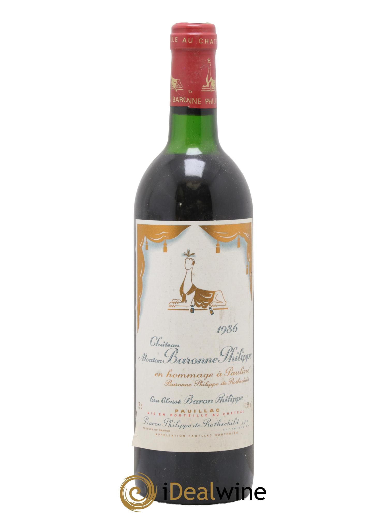 Pauillac Château Mouton Baronne Philippe Rothschild 1986 - Lot of 1 bottle - 0