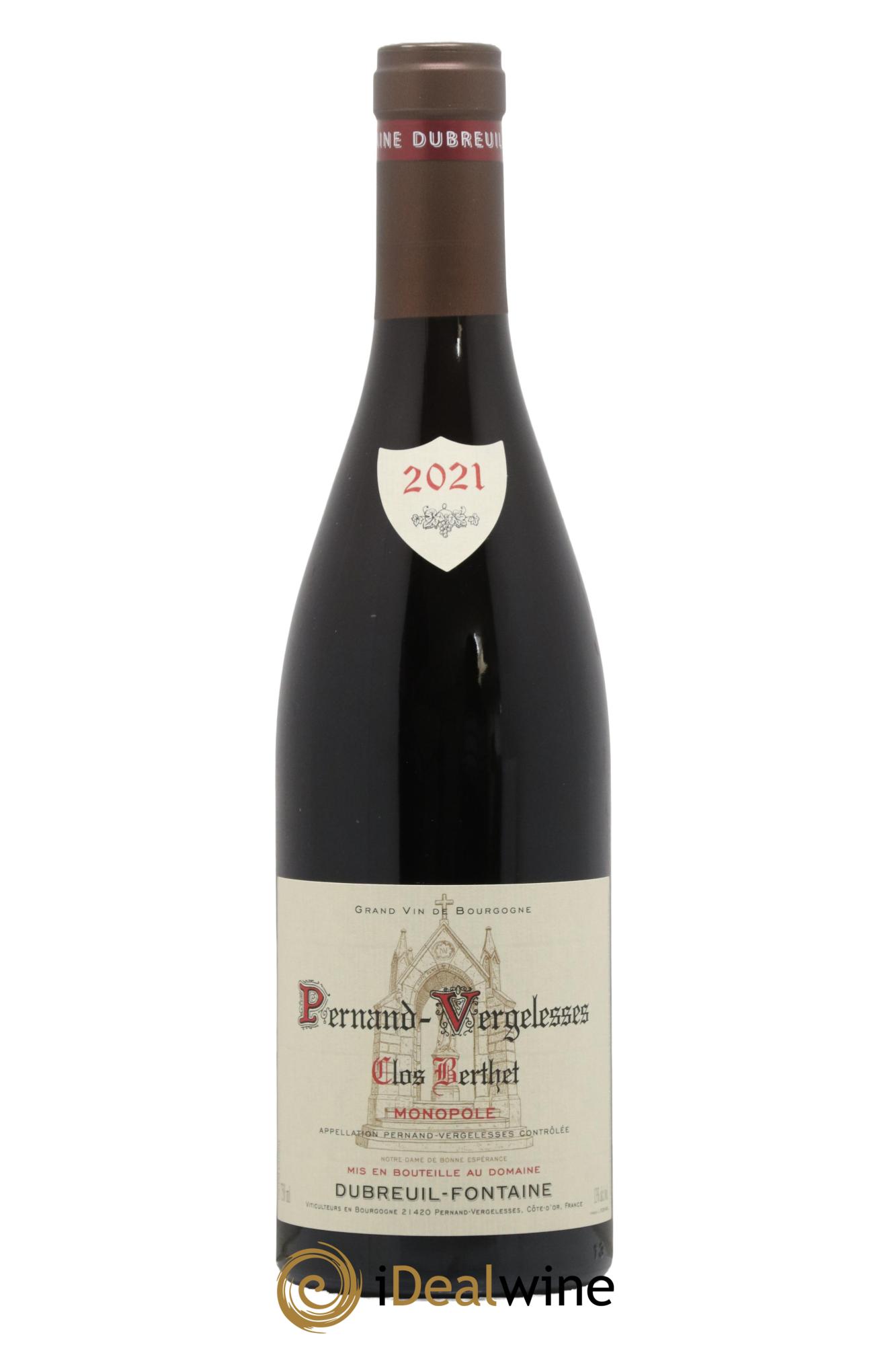 Pernand-Vergelesses Clos Berthet Monopole Domaine Dubreuil Fontaine 2021 - Lot de 1 bouteille - 0