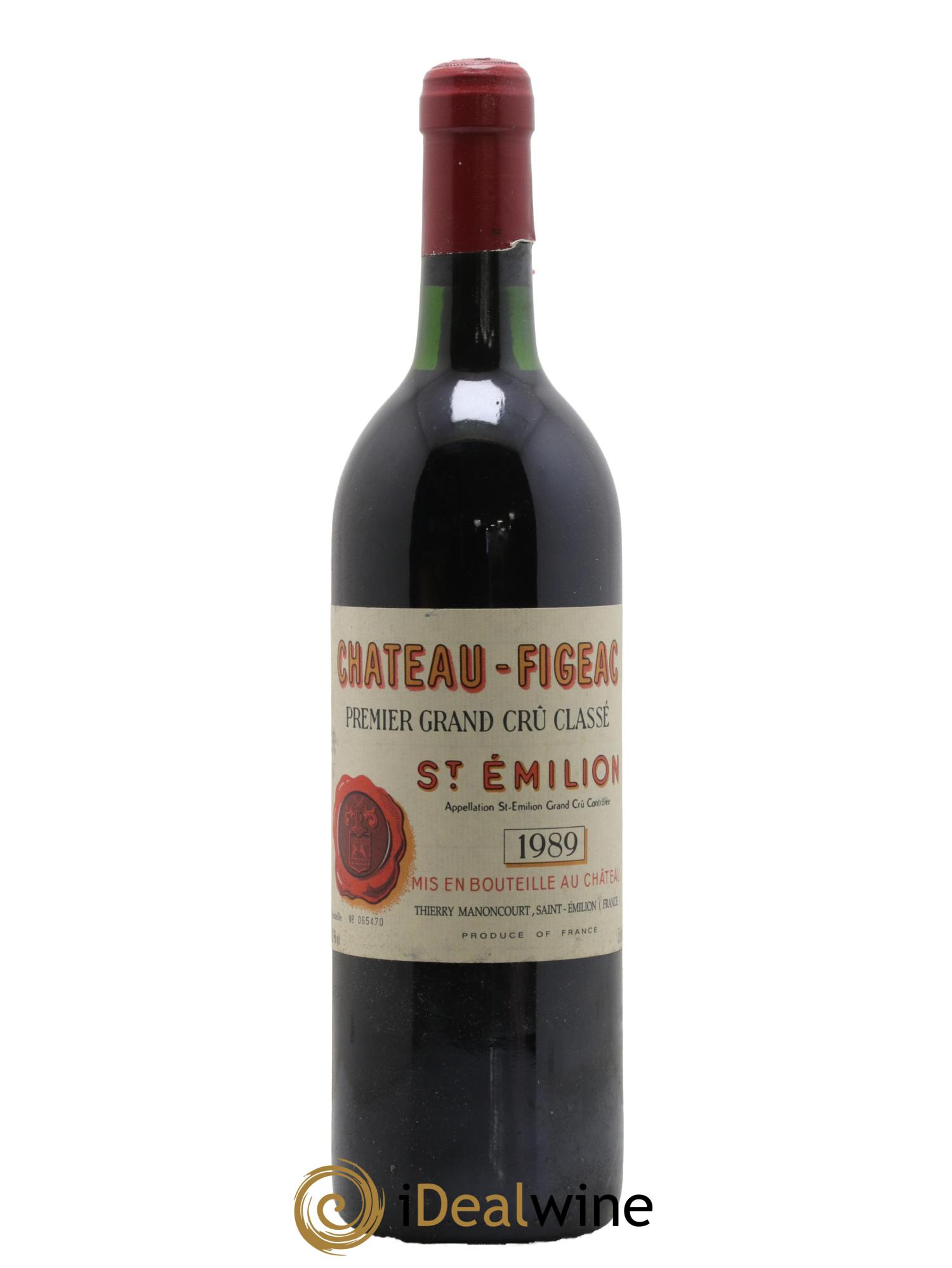Château Figeac 1er Grand Cru Classé A 1989 - Lot de 1 bouteille - 0