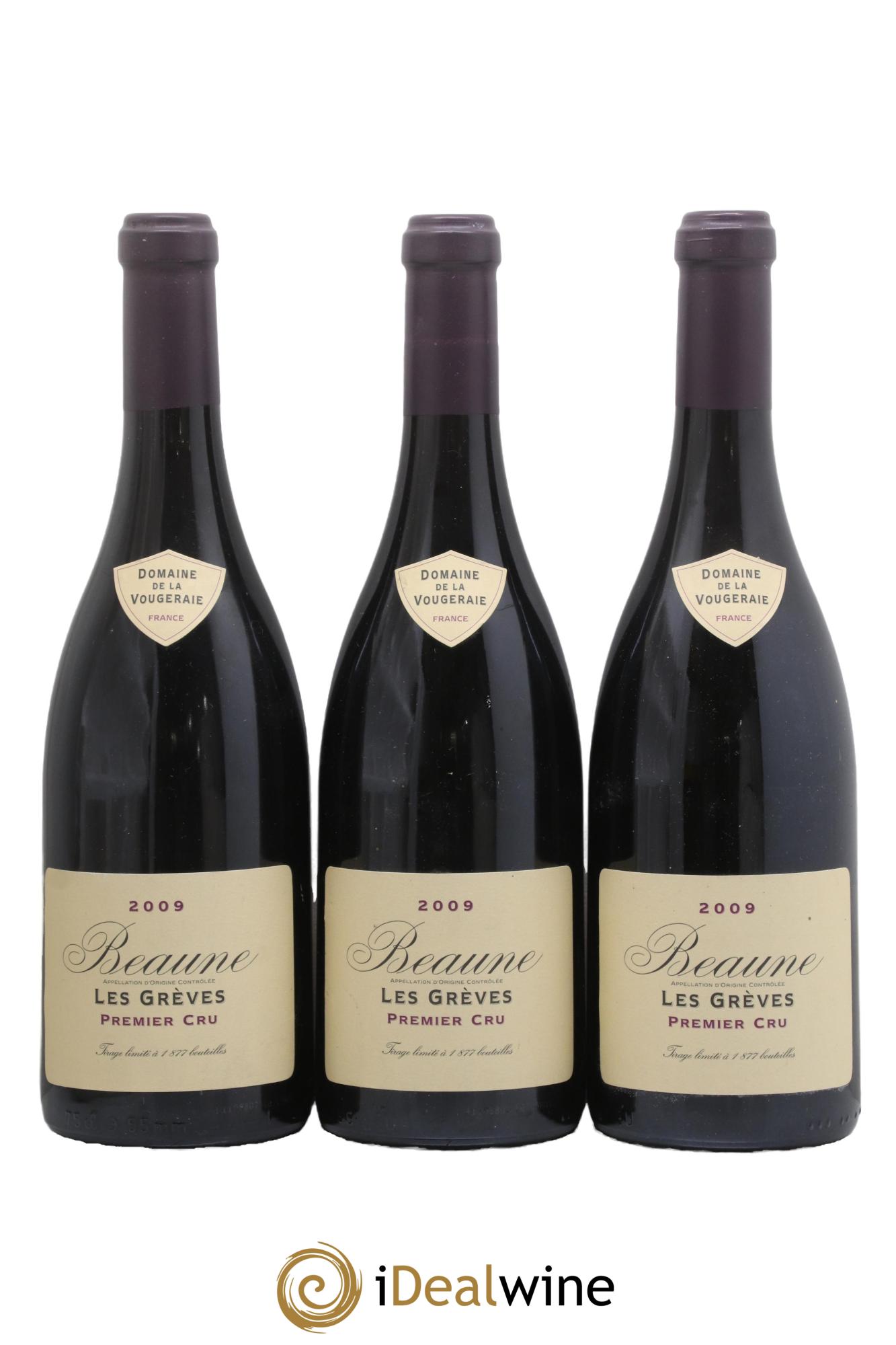 Beaune 1er Cru Les Grèves La Vougeraie 2009 - Lotto di 3 bottiglie - 0