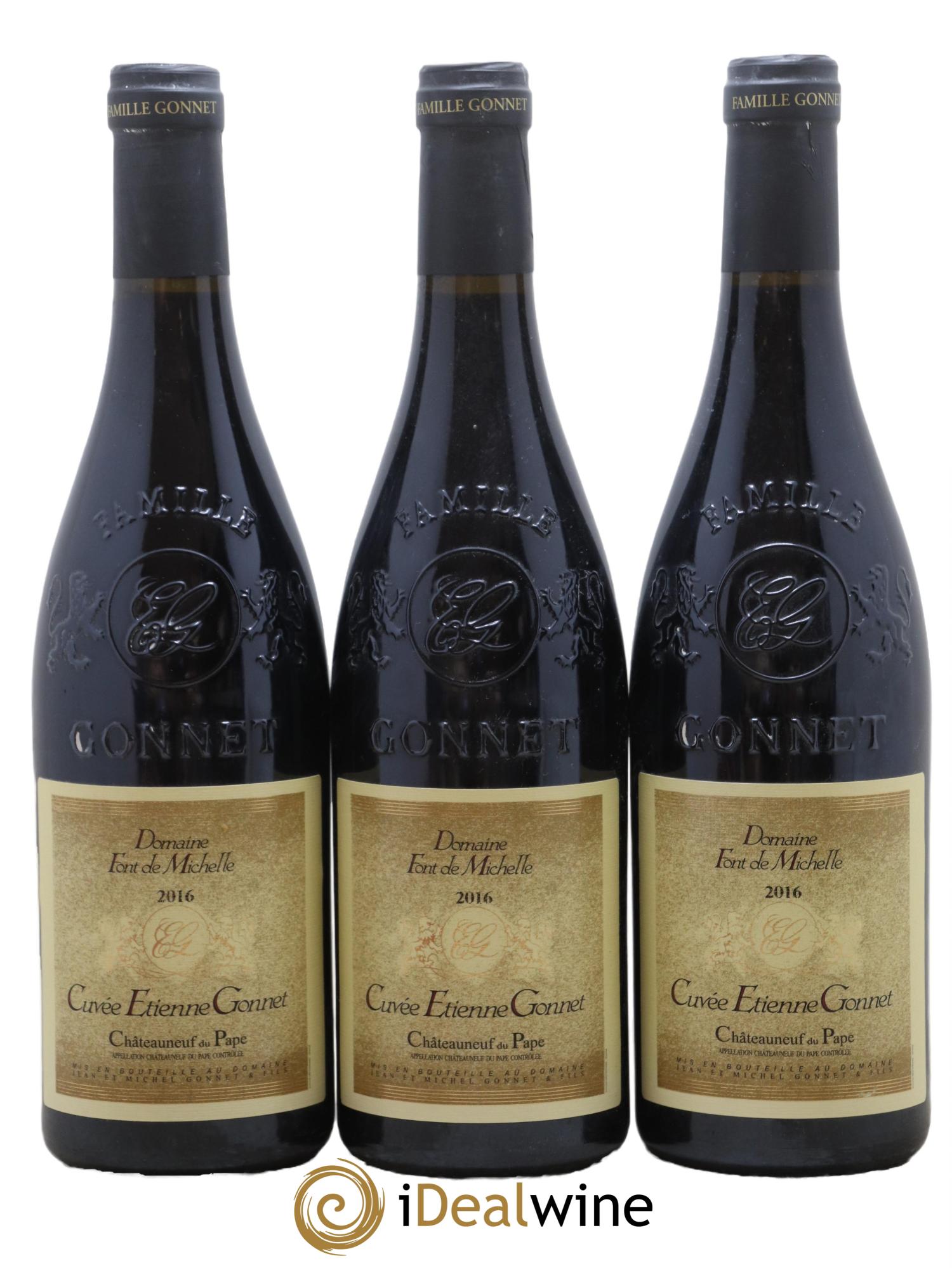 Châteauneuf-du-Pape Domaine Font de Michelle Cuvée Etienne Gonnet Famille Gonnet 2016 - Lot de 3 bouteilles - 0