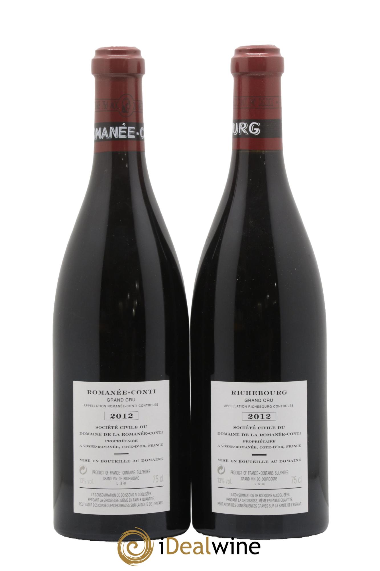 Caisse Domaine de la Romanée Conti Domaine de la Romanée-Conti 3 Echézeaux, 2 Grands-Echézeaux, 3 Romanée-Saint-Vivant, 1 Richebourg, 3 Tâches, 1 Romanée-Conti 2012 - Lot de 13 bouteilles - 2