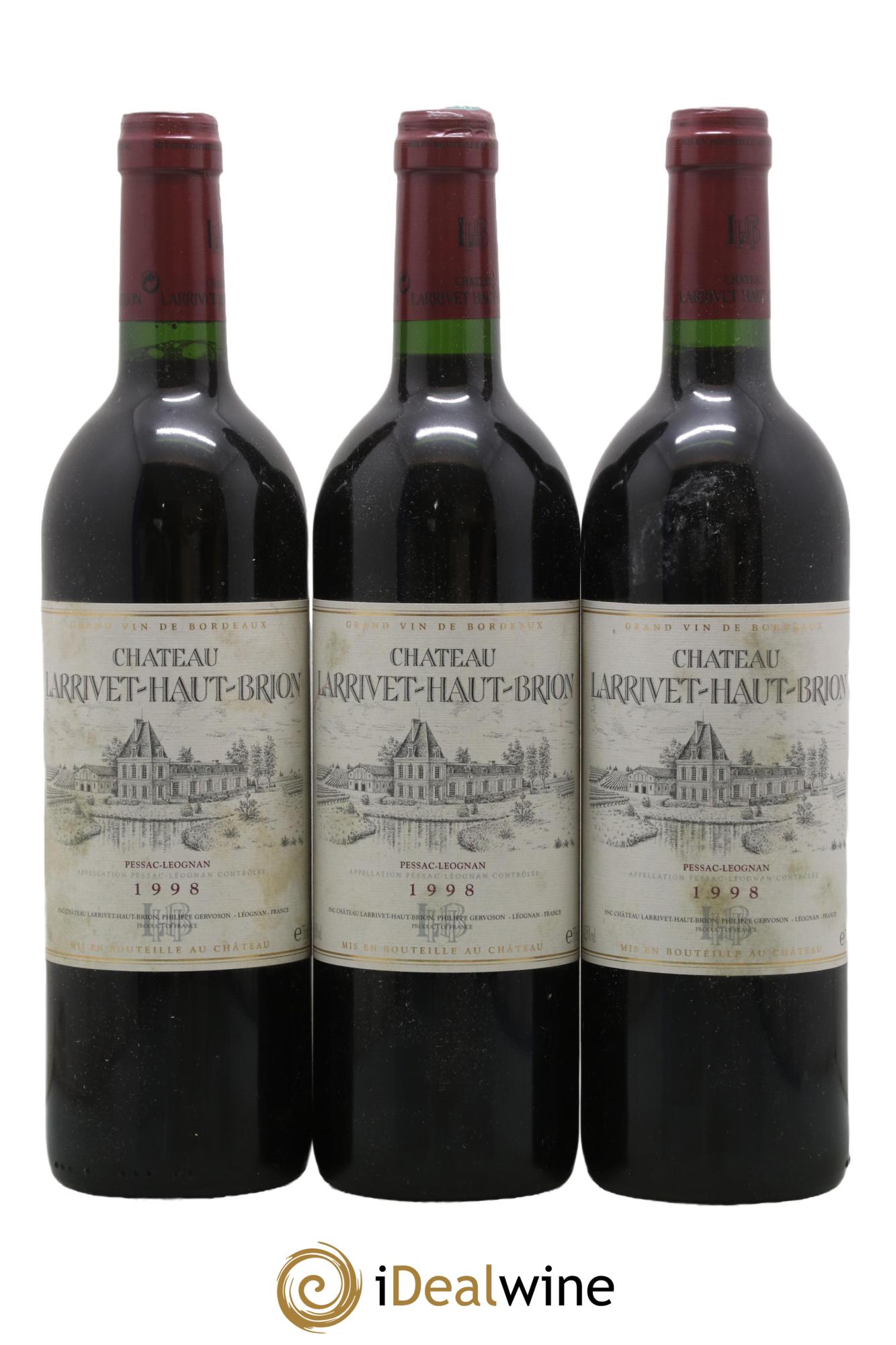 Château Larrivet Haut-Brion  1998 - Posten von 3 Flaschen - 0