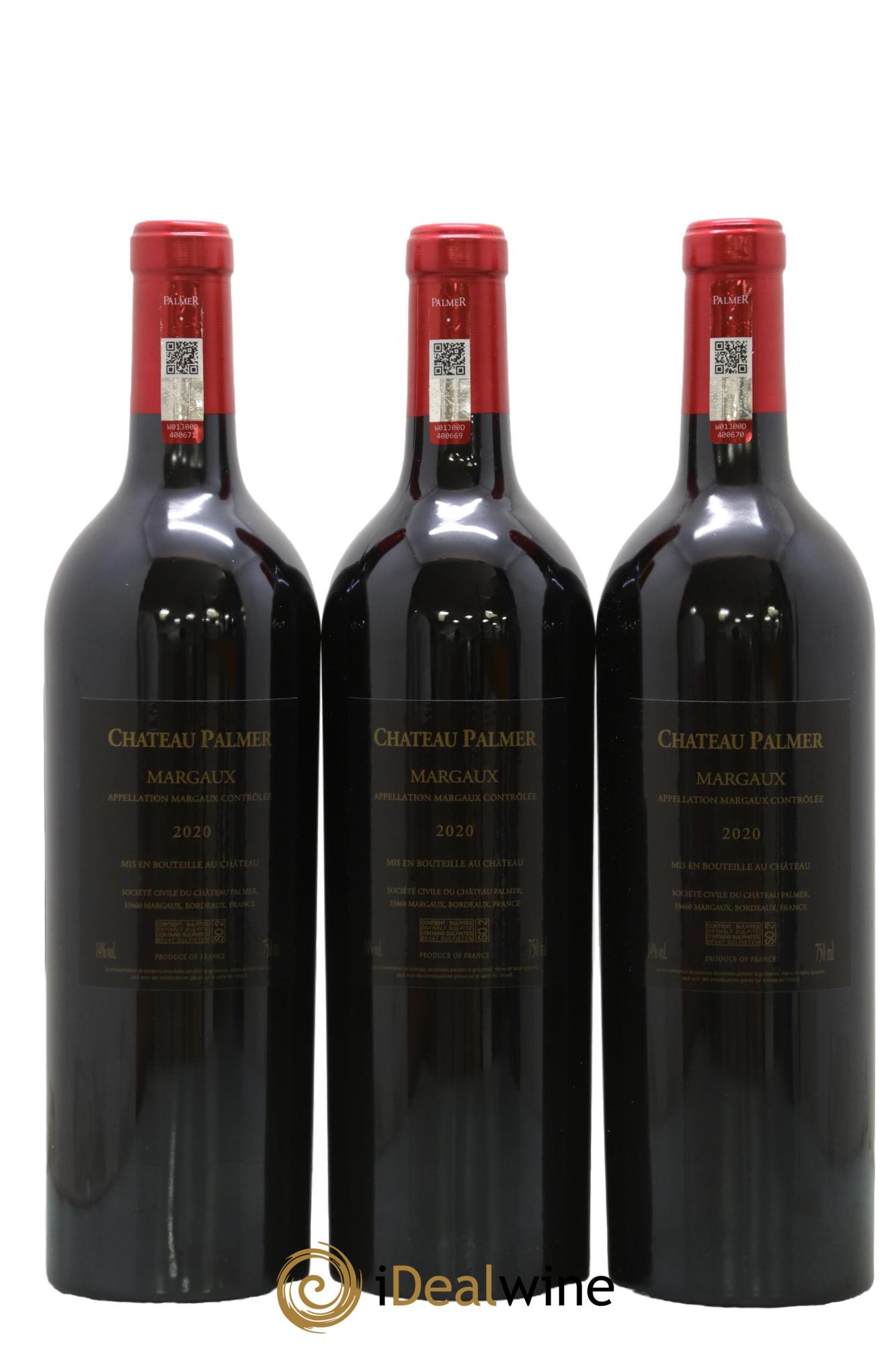 Château Palmer 3ème Grand Cru Classé  2020 - Lot of 3 bottles - 1