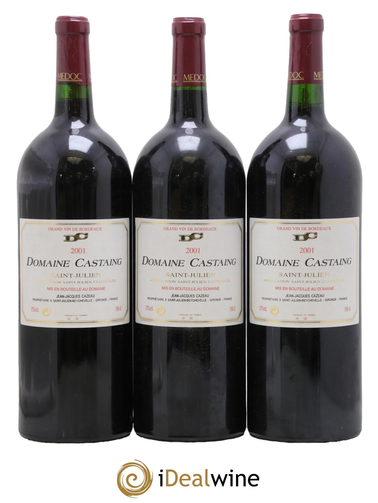 Saint-Julien Château Castaing 2001 - Posten von 3 Magnum - 0