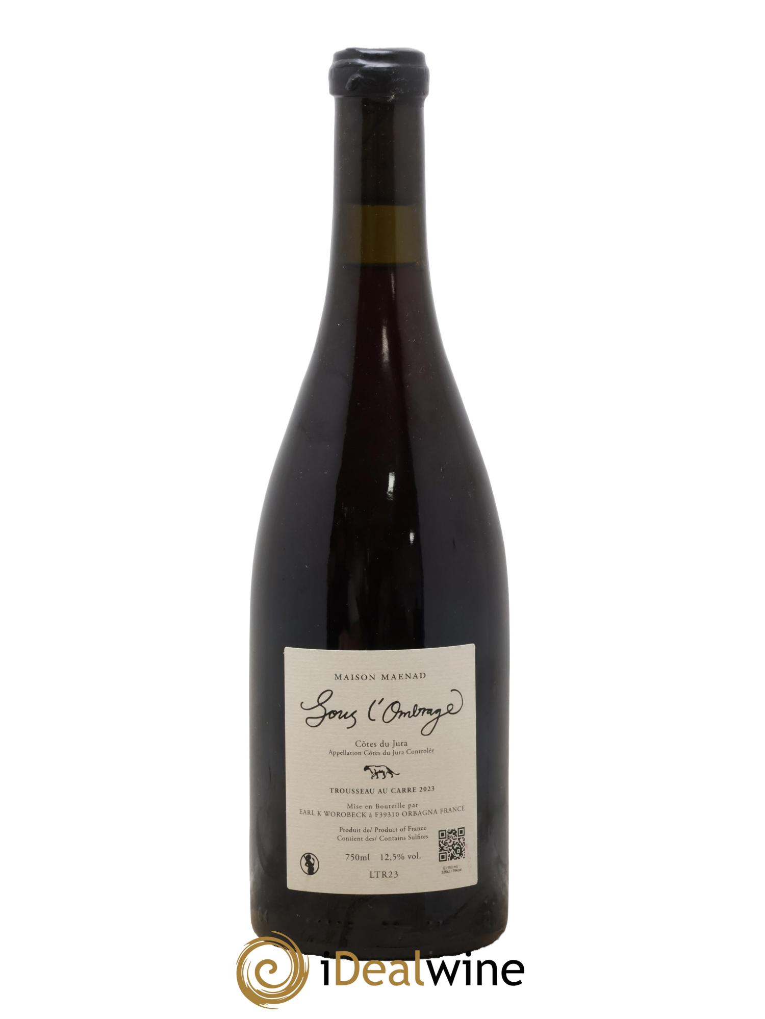 Côtes du Jura Trousseau au carré Sous l'Ombrage Katie Worobeck Maison Maenad 2023 - Lot de 1 bouteille - 1