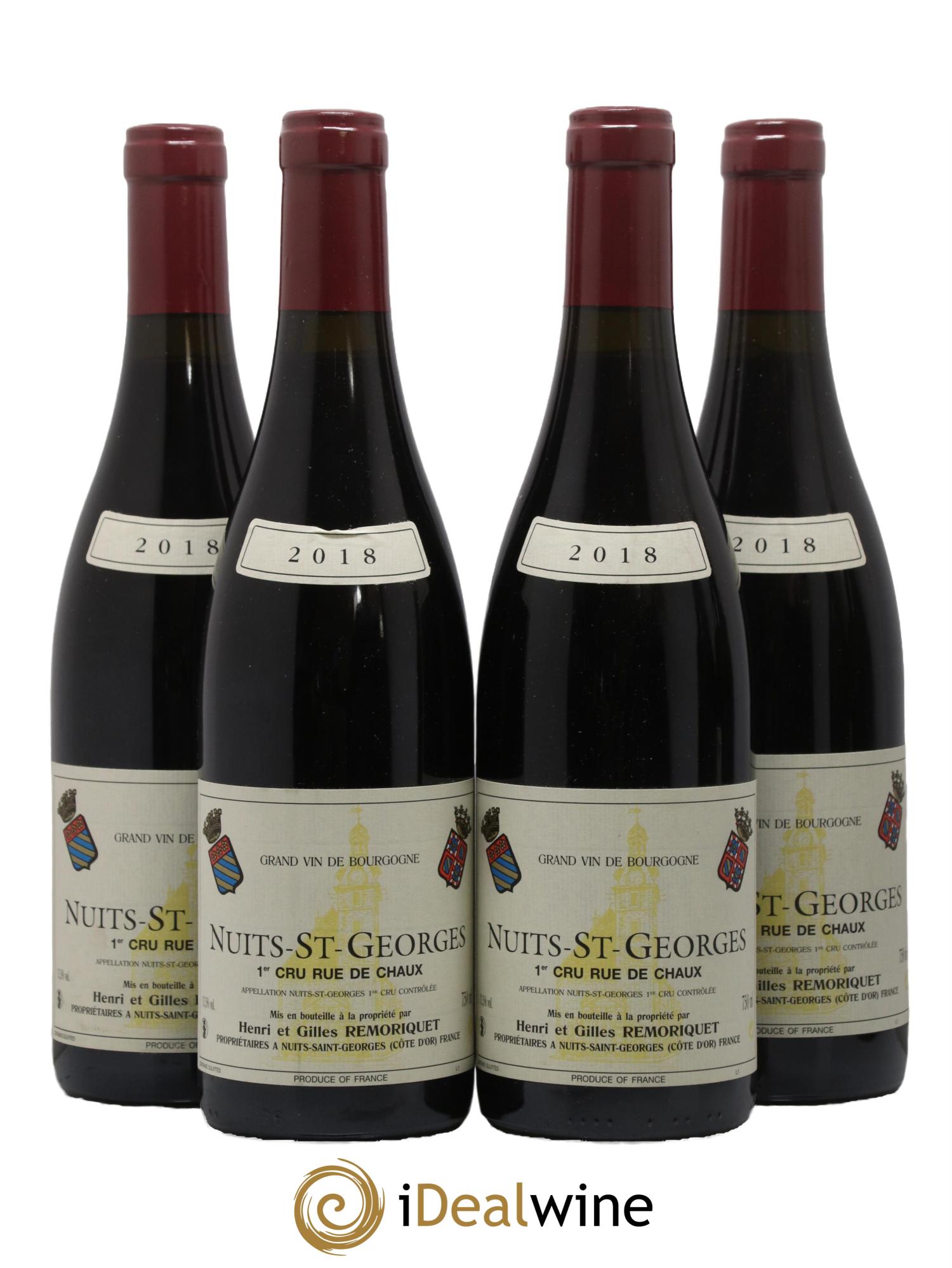 Nuits-Saint-Georges 1er Cru Rue de Chaux Gilles Remoriquet 2018 - Lot de 4 bouteilles - 0