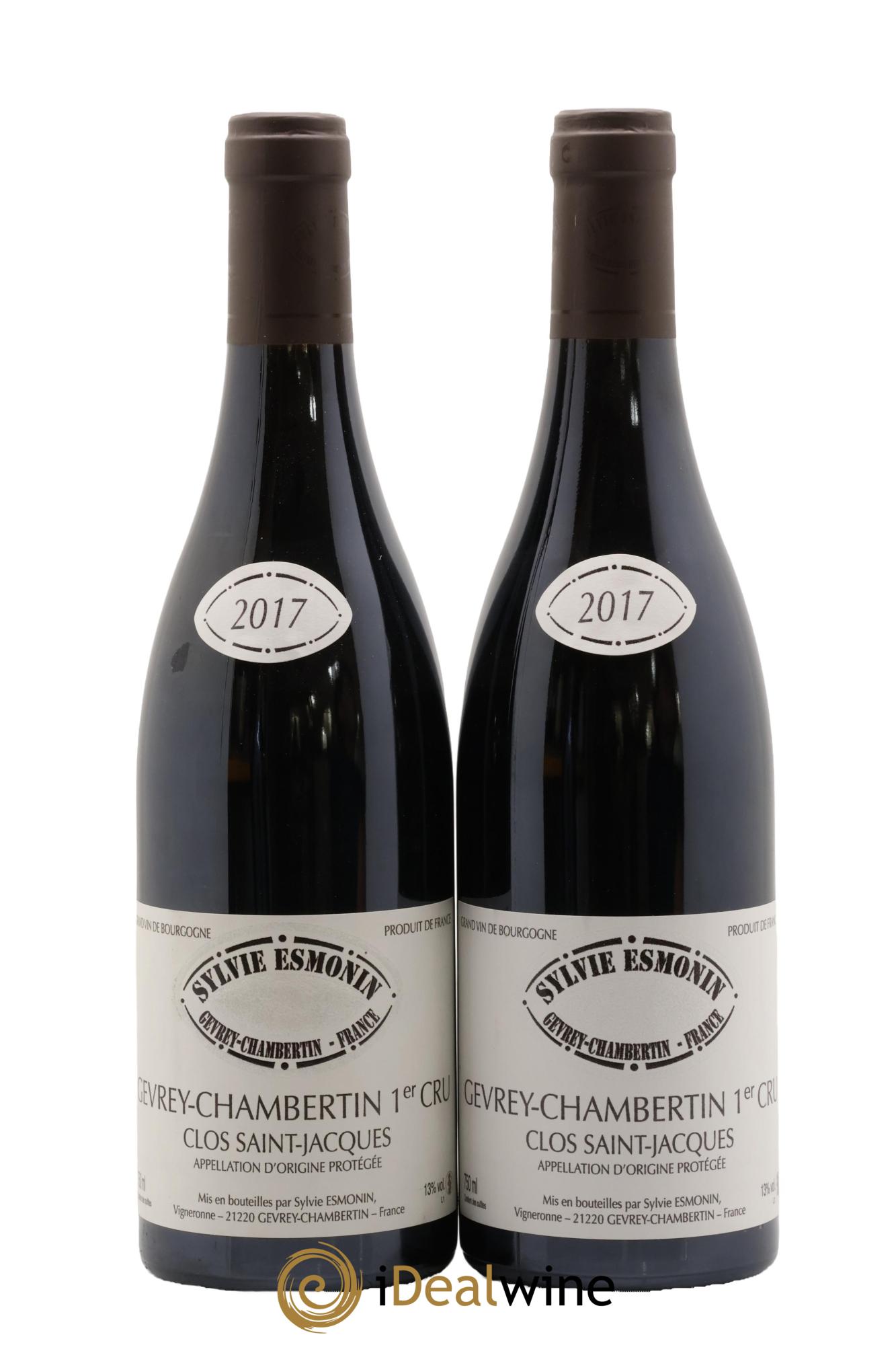 Gevrey-Chambertin 1er Cru Clos Saint Jacques Sylvie Esmonin 2017 - Lot of 2 bottles - 0