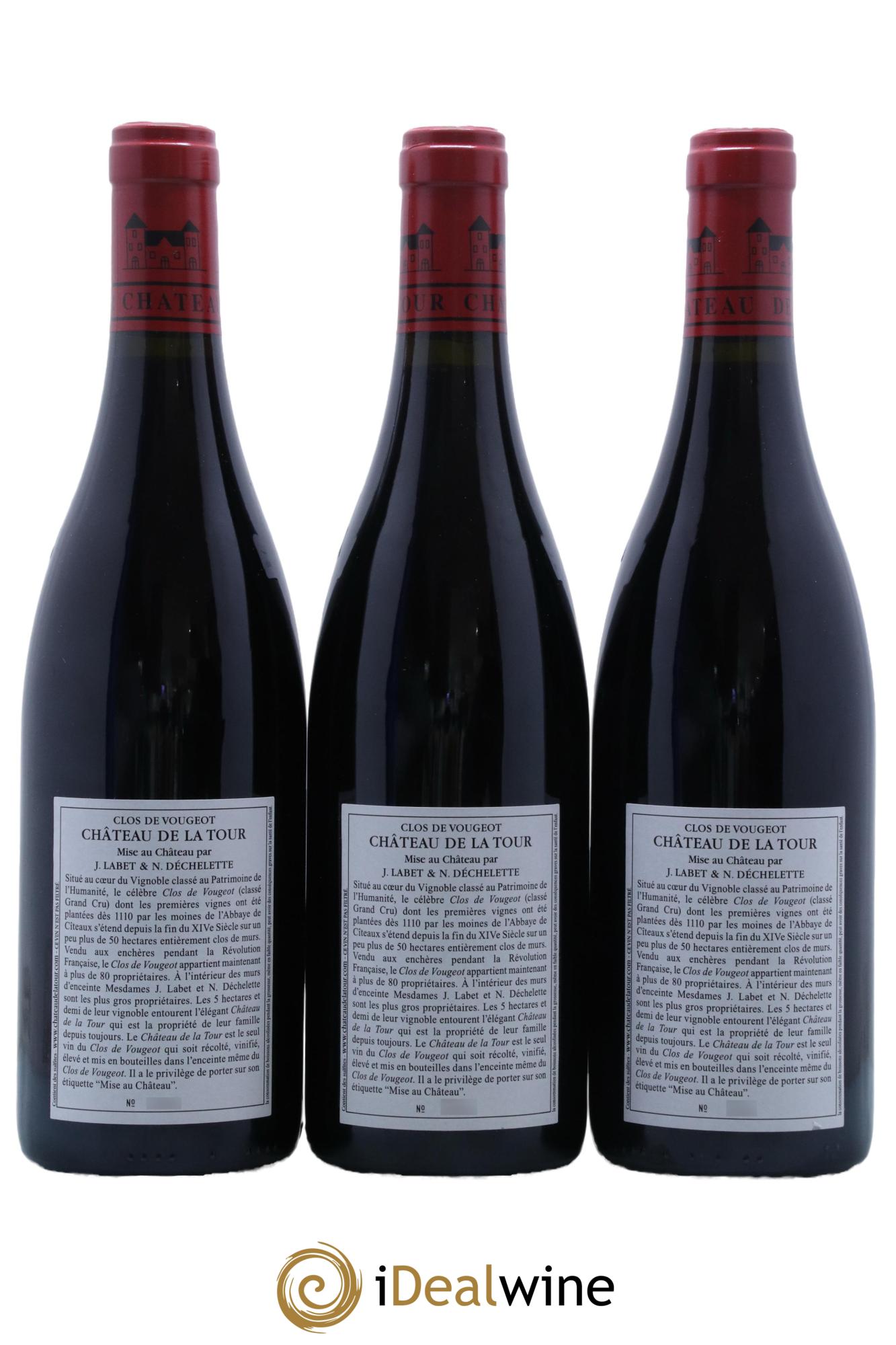 Clos de Vougeot Grand Cru Château de La Tour 2015 - Lot de 3 bouteilles - 1