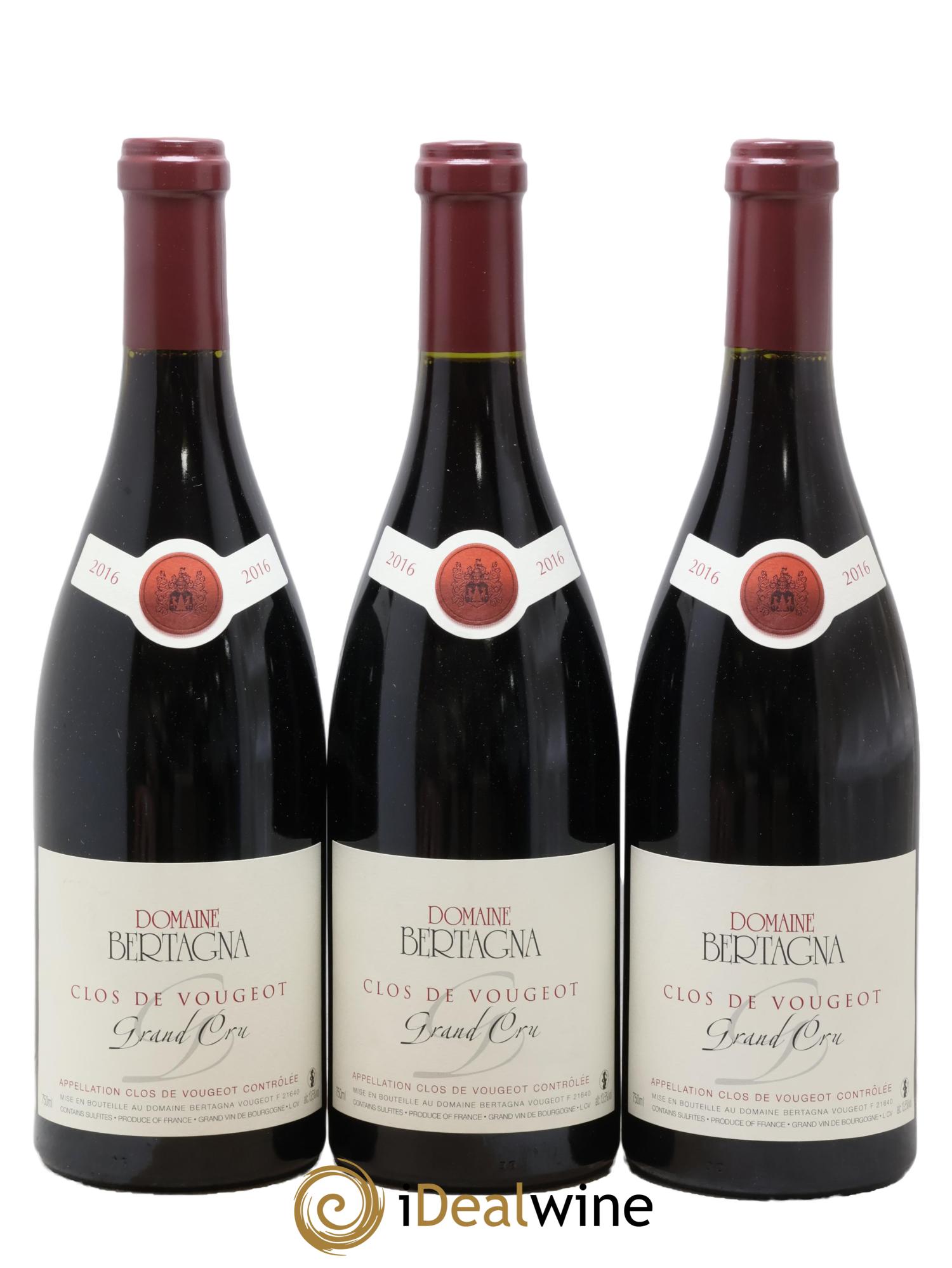 Clos de Vougeot Grand Cru Bertagna 2016 - Lot de 3 bouteilles - 0