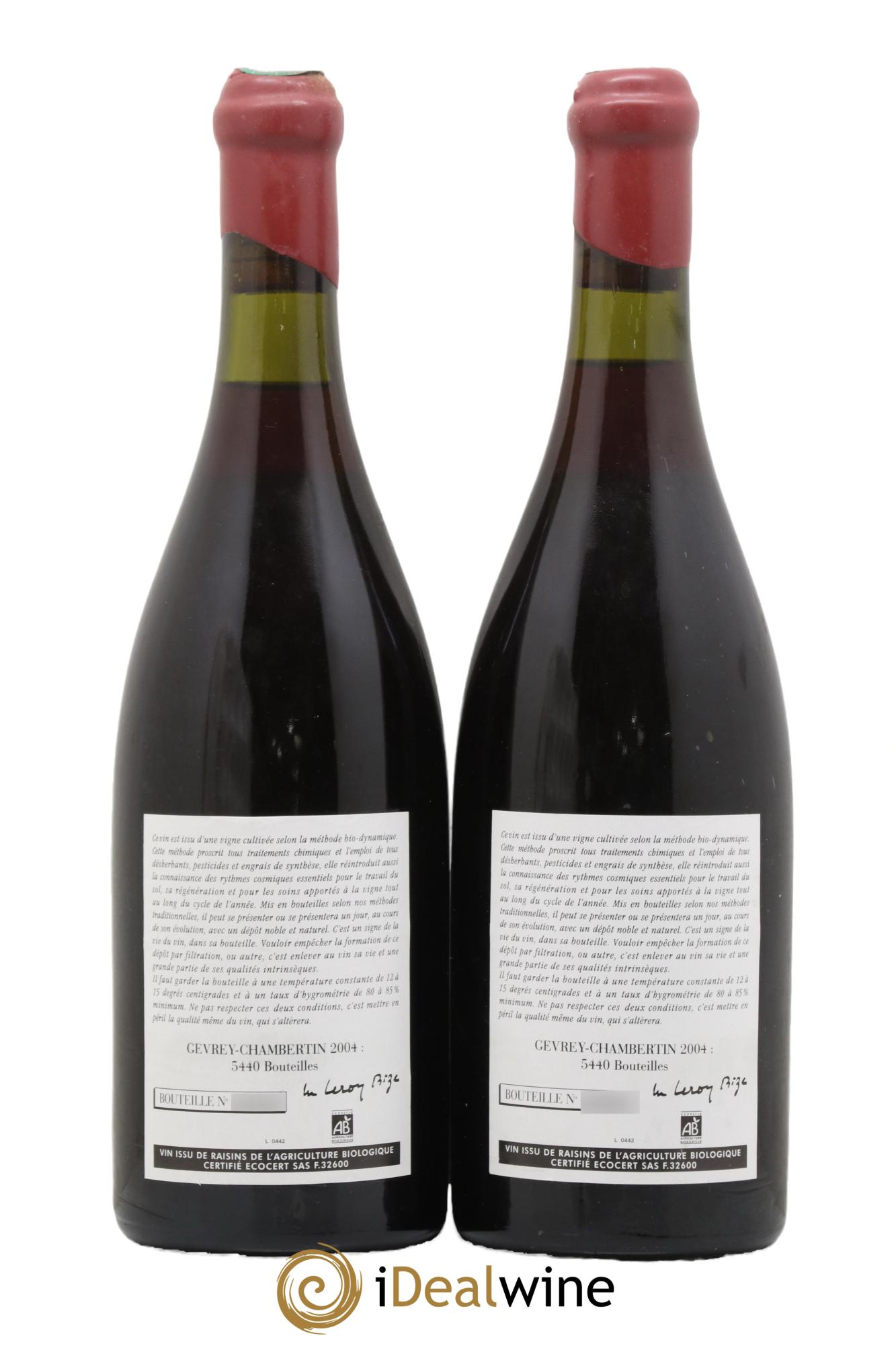 Gevrey-Chambertin Leroy (Domaine) 2004 - Posten von 2 Flaschen - 1