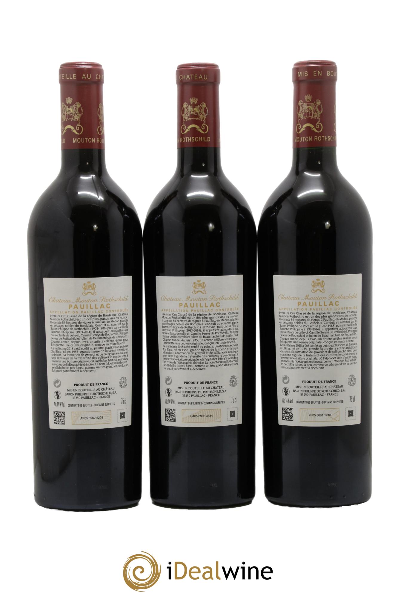 Château Mouton Rothschild 1er Grand Cru Classé 2018 - Lot of 3 bottles - 1