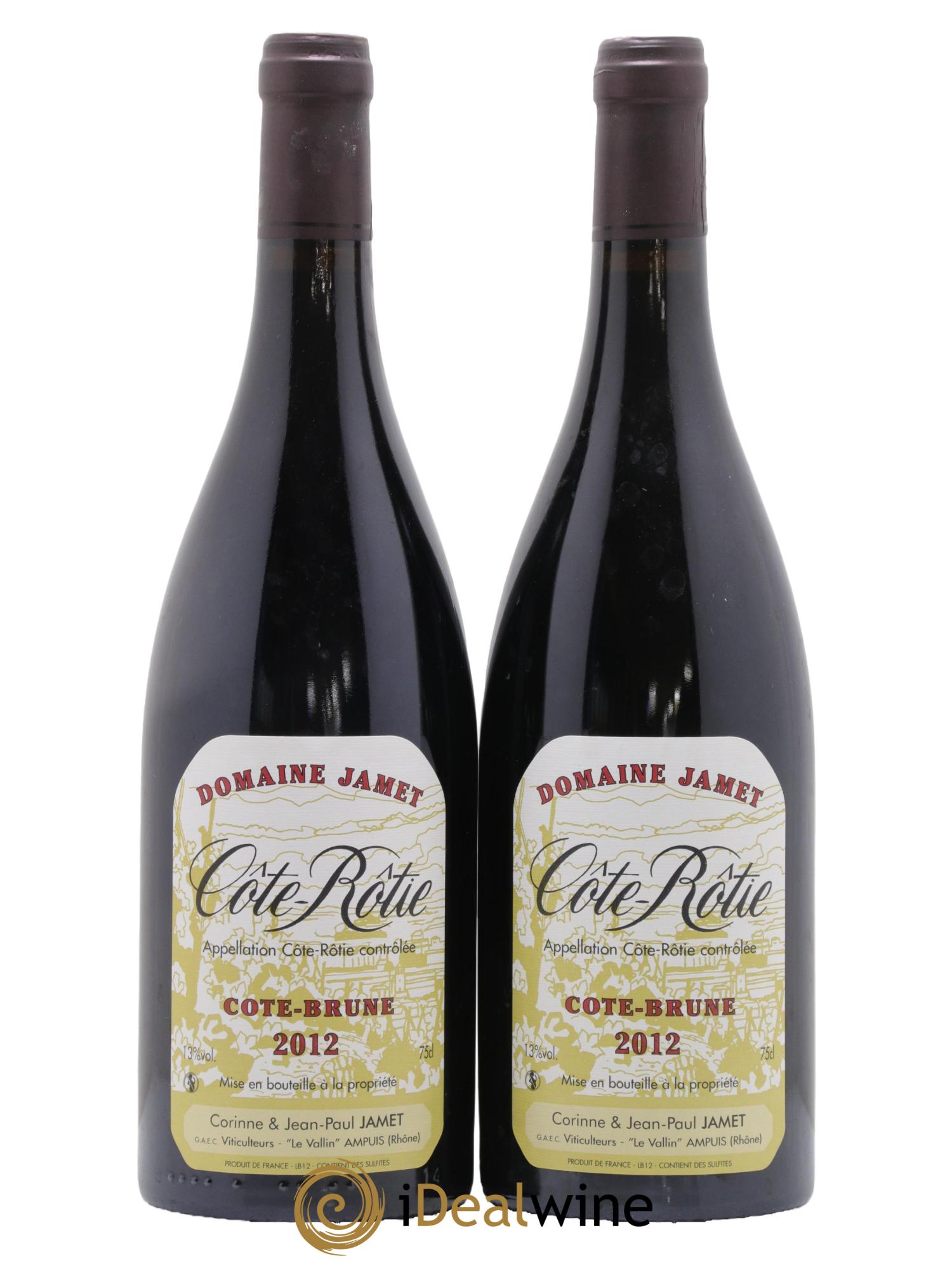 Côte-Rôtie Côte Brune Jamet (Domaine) 2012 - Lot of 2 bottles - 0