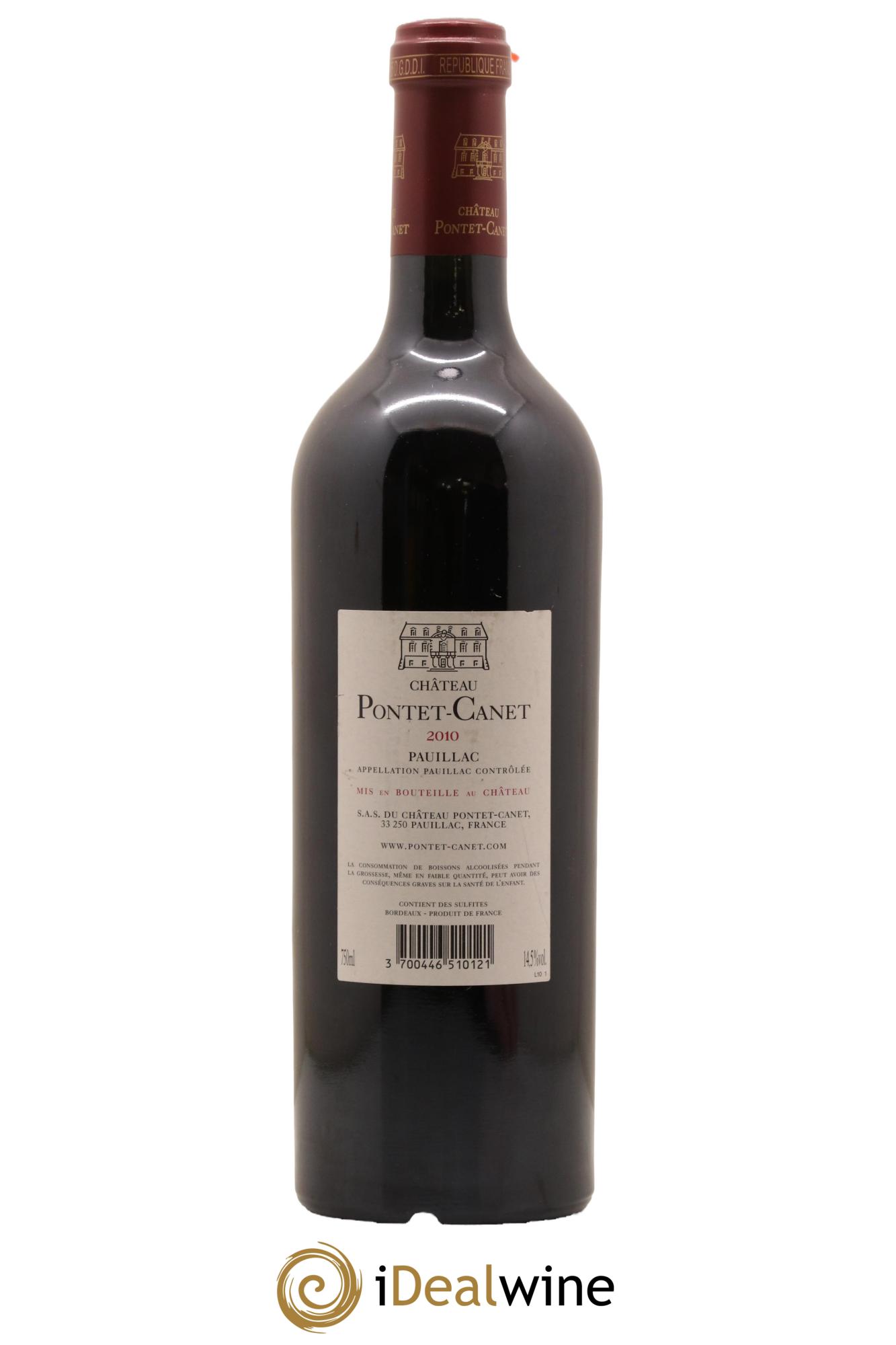 Château Pontet Canet 5ème Grand Cru Classé 2010 - Lot de 1 bouteille - 1