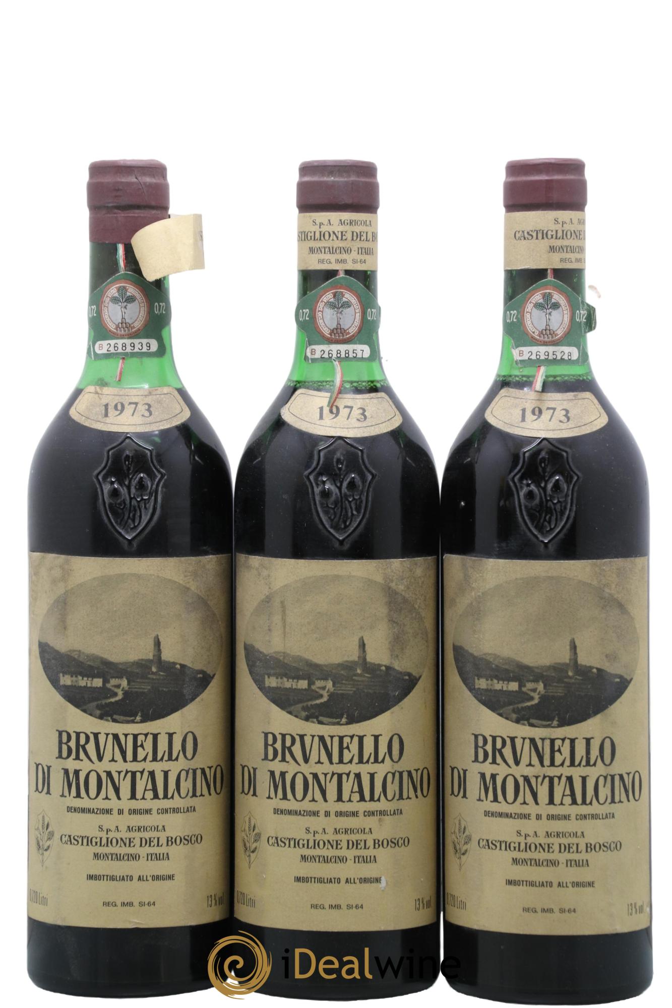 Brunello di Montalcino Castiglione Del Bosco 1973 - Lot de 3 bouteilles - 0