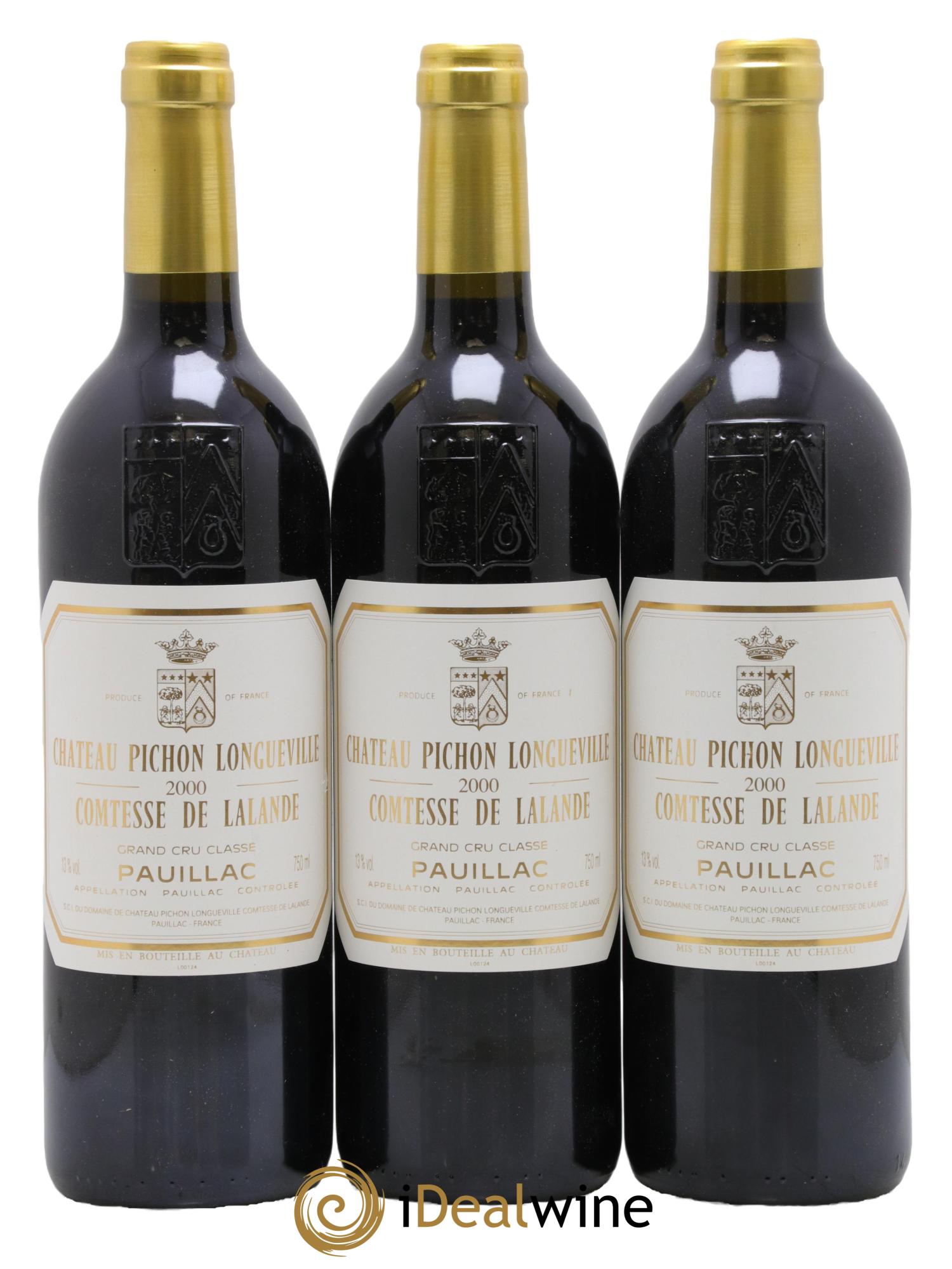 Château Pichon Longueville Comtesse de Lalande 2ème Grand Cru Classé 2000 - Posten von 3 Flaschen - 0