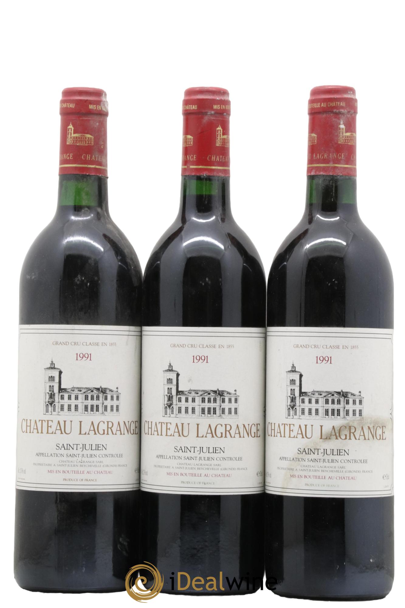 Château Lagrange 3ème Grand Cru Classé 1991 - Lot de 3 bouteilles - 0