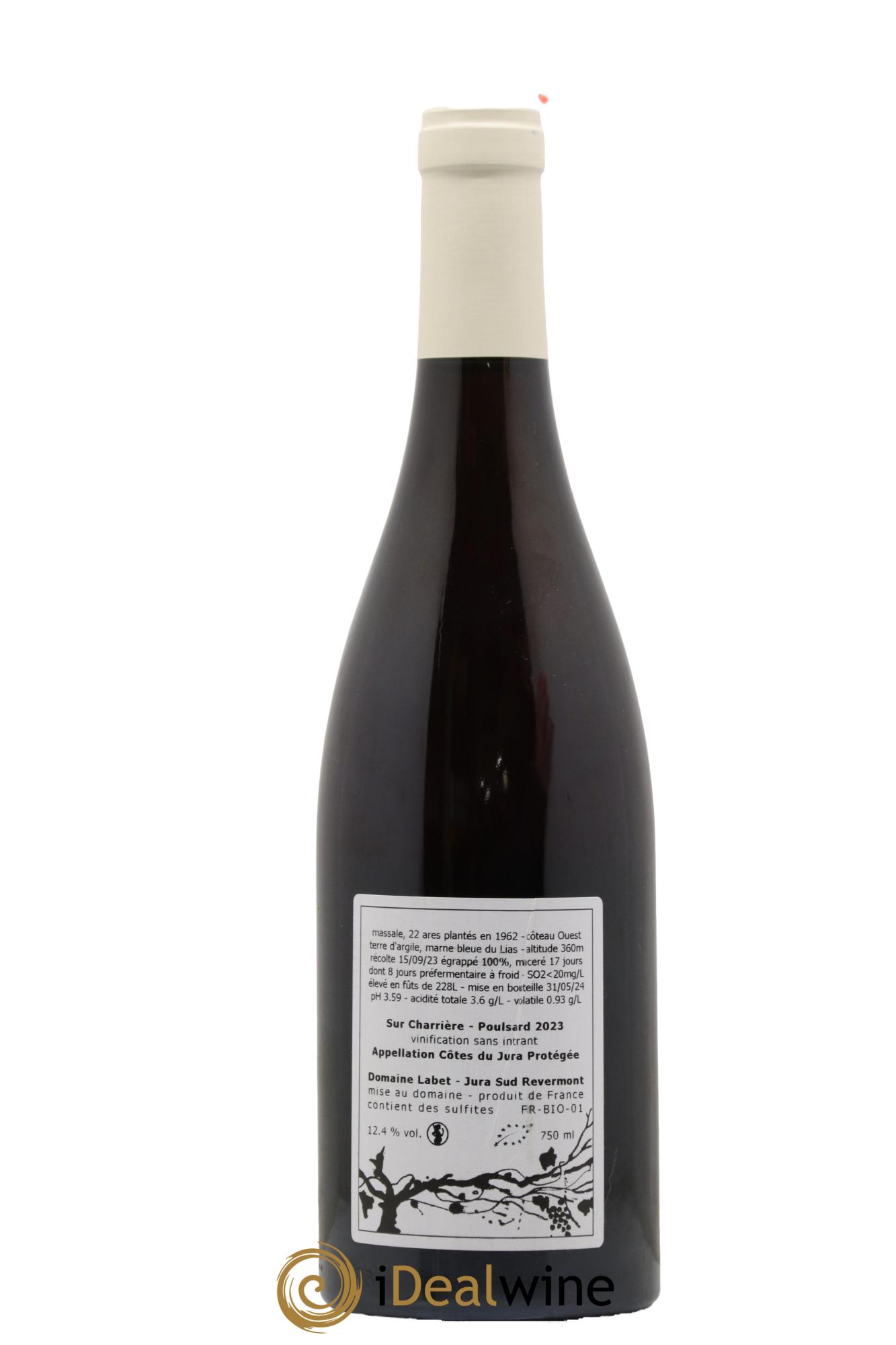 Côtes du Jura Poulsard Sur Charrière Romain - Julien - Charline Labet 2023 - Lot de 1 bouteille - 1