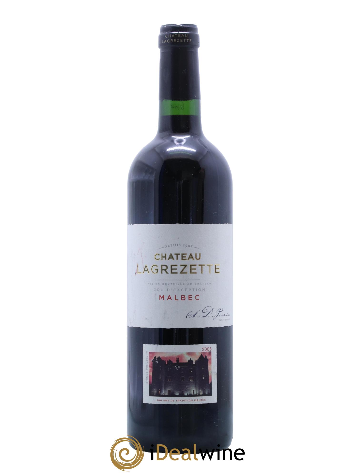Cahors Château Lagrezette Alain Dominique Perrin 2005 - Lot de 1 bouteille - 0