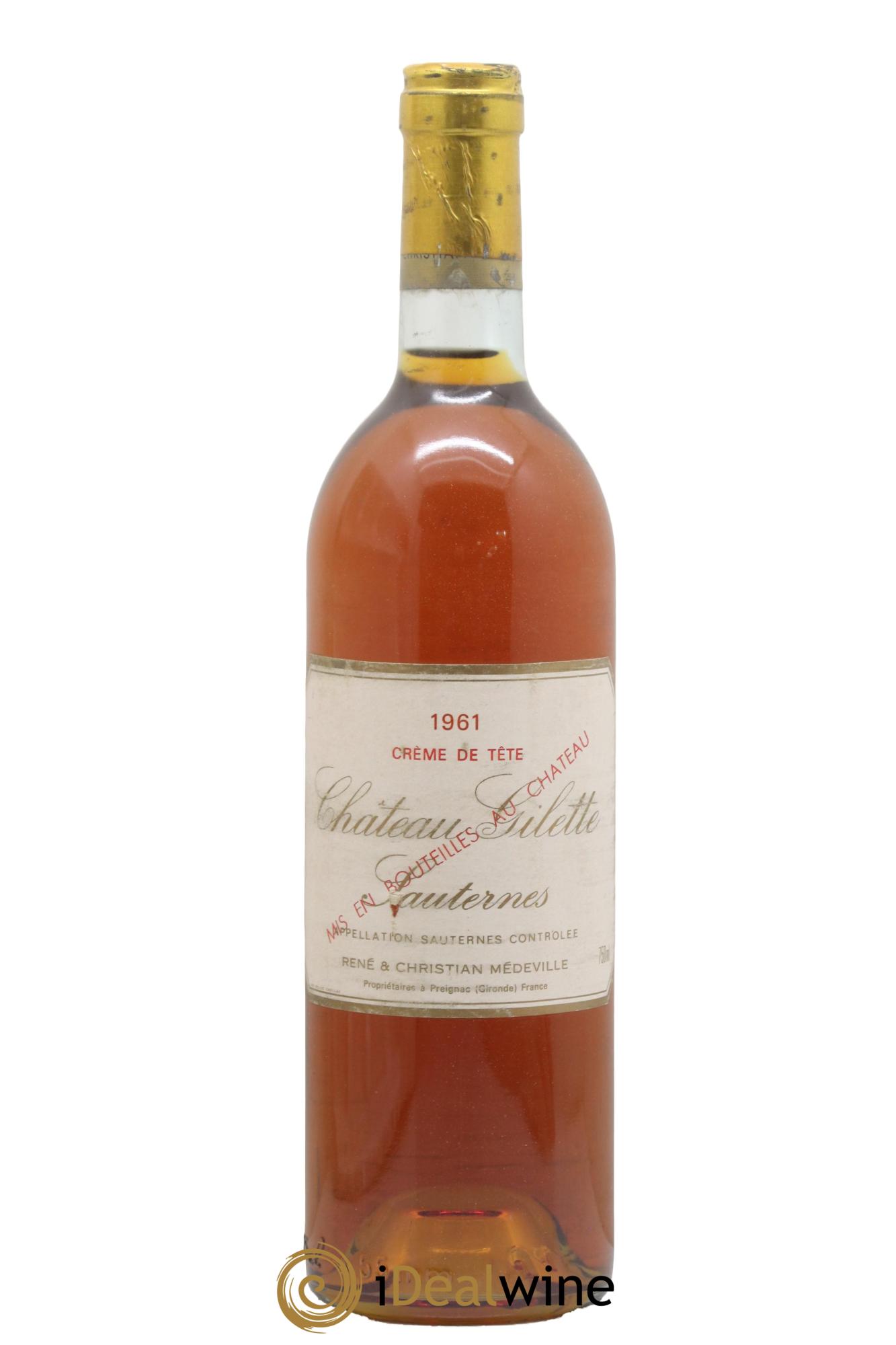 Château Gilette - Crème de Tête Grande Réserve 1961 - Lotto di 1 bottiglia - 0