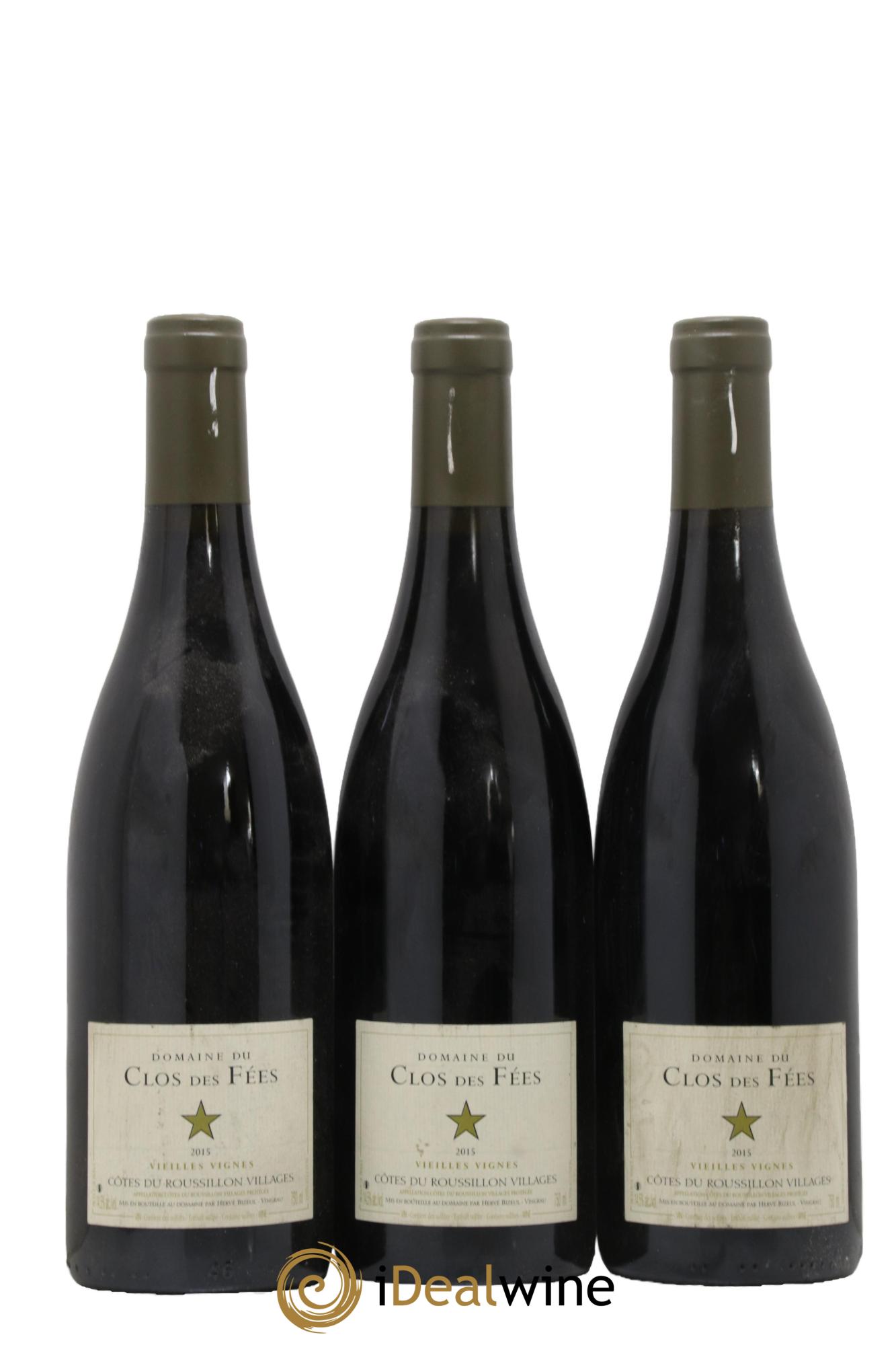 Côtes du Roussillon Villages Clos des Fées Vieilles vignes Hervé Bizeul 2015 - Lot de 3 bouteilles - 0