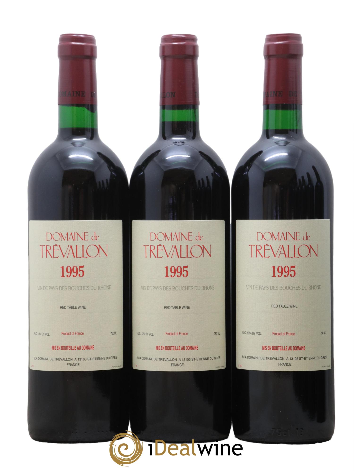 VDP Bouches du Rhône Trévallon (Domaine de) Eloi Dürrbach  1995 - Lot of 12 bottles - 3