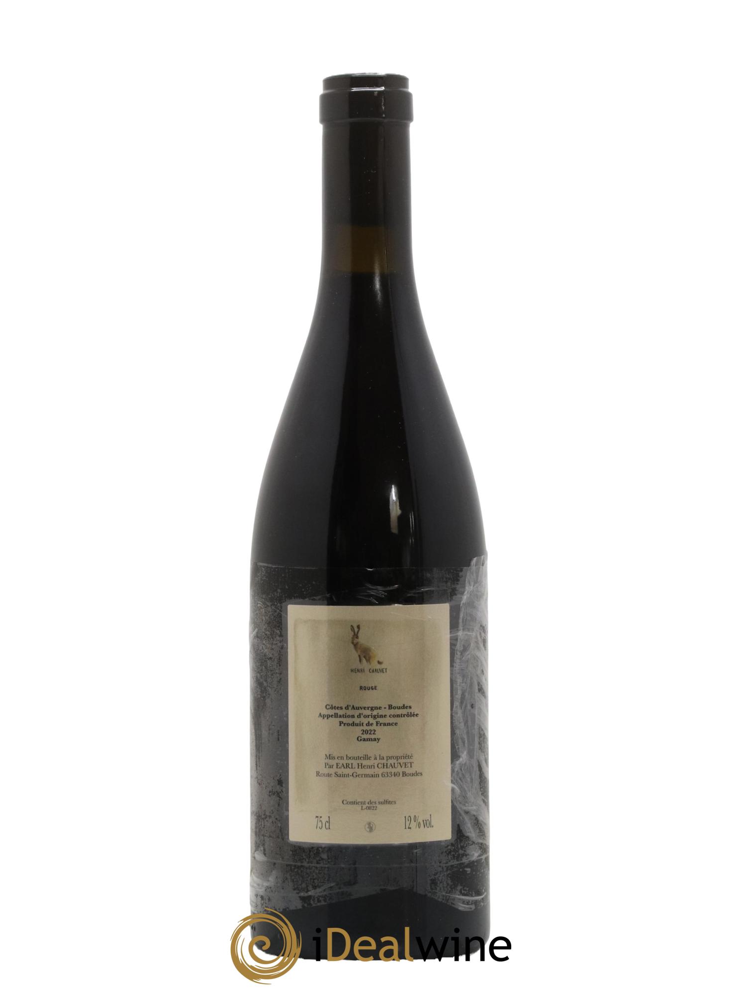 Côtes d'Auvergne Rouge Henri Chauvet 2022 - Lot de 1 bouteille - 1