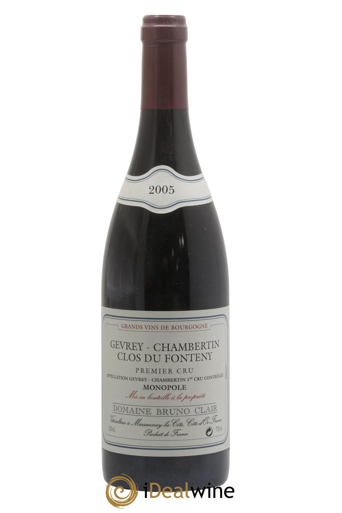 Gevrey-Chambertin 1er Cru Clos du Fonteny Bruno Clair (Domaine) 2005 - Lot de 1 bouteille - 0
