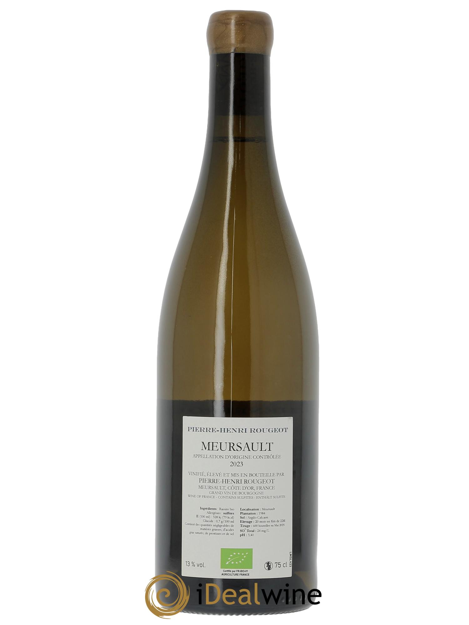 Meursault Pierre Henri Rougeot 2023 - Lot de 1 bouteille - 1