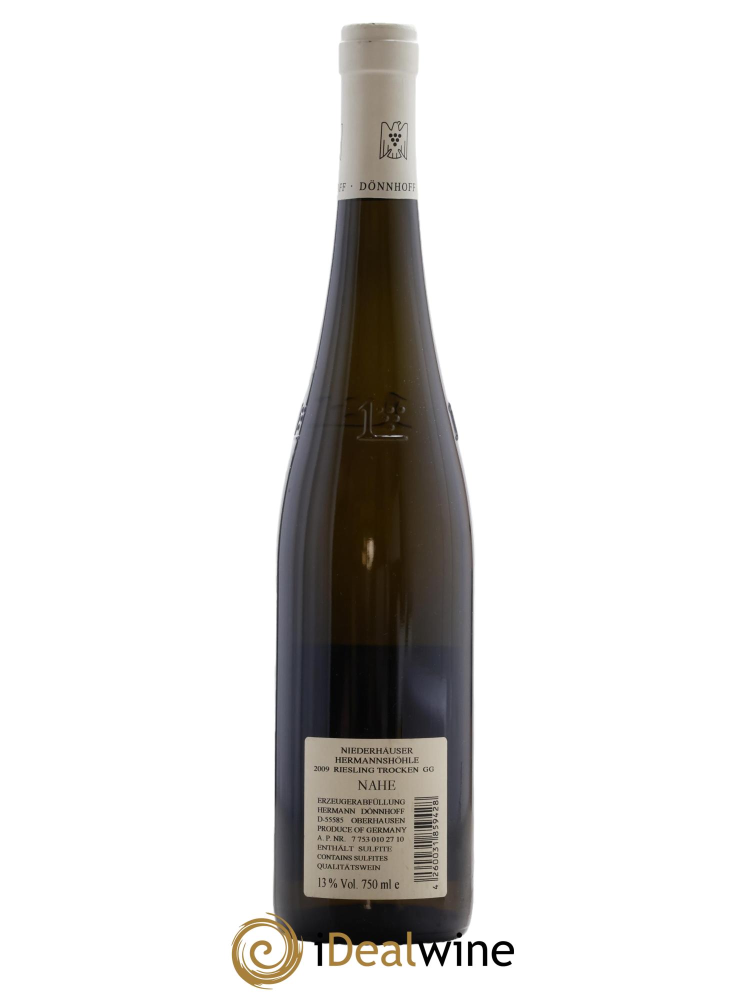 Riesling GG Niederhauser Hermannshohle Trocken Donnhoff 2009 - Lot de 1 bouteille - 1