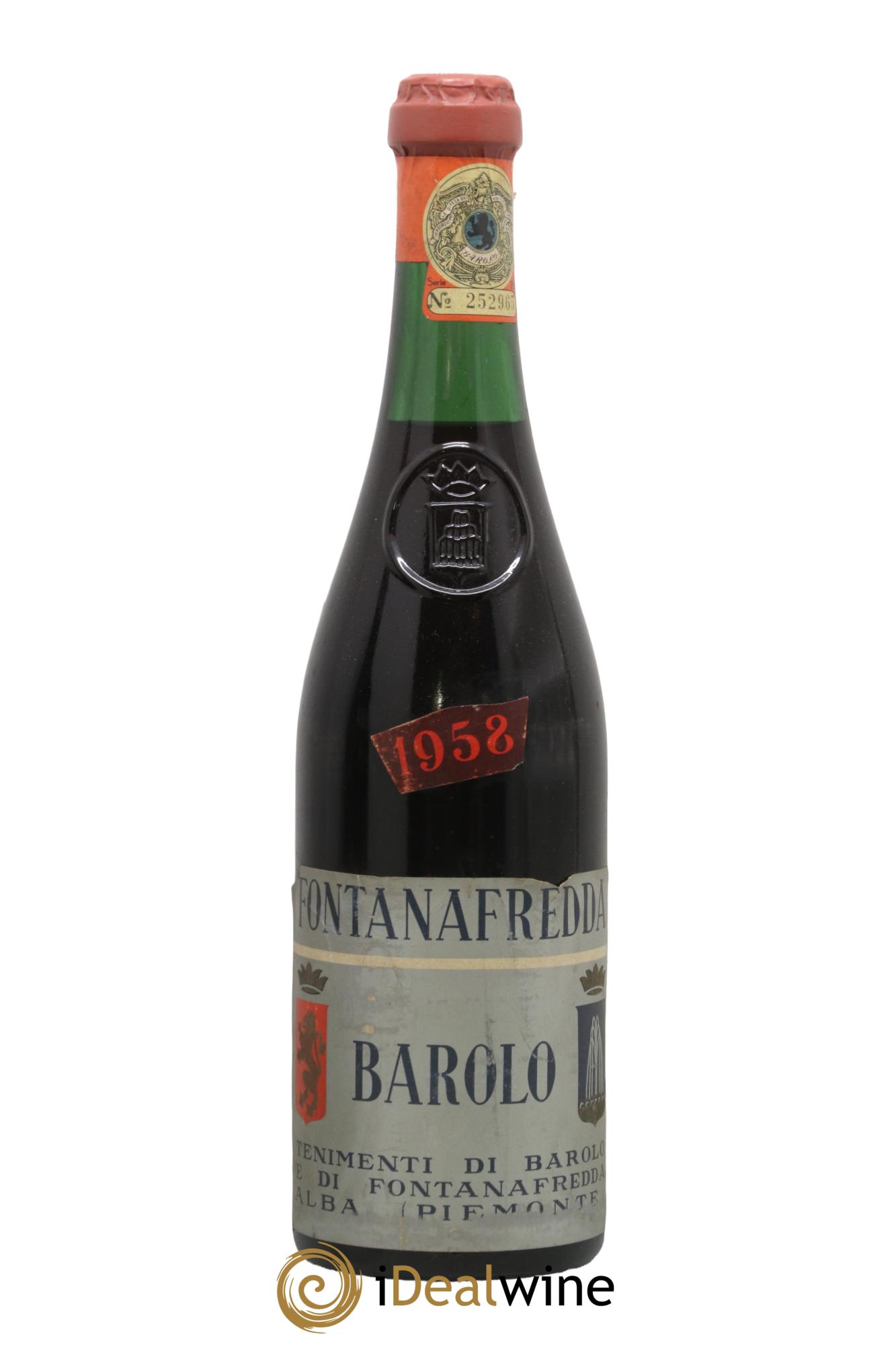 Barolo DOCG Fontanafredda 1958 - Lot de 1 bouteille - 0