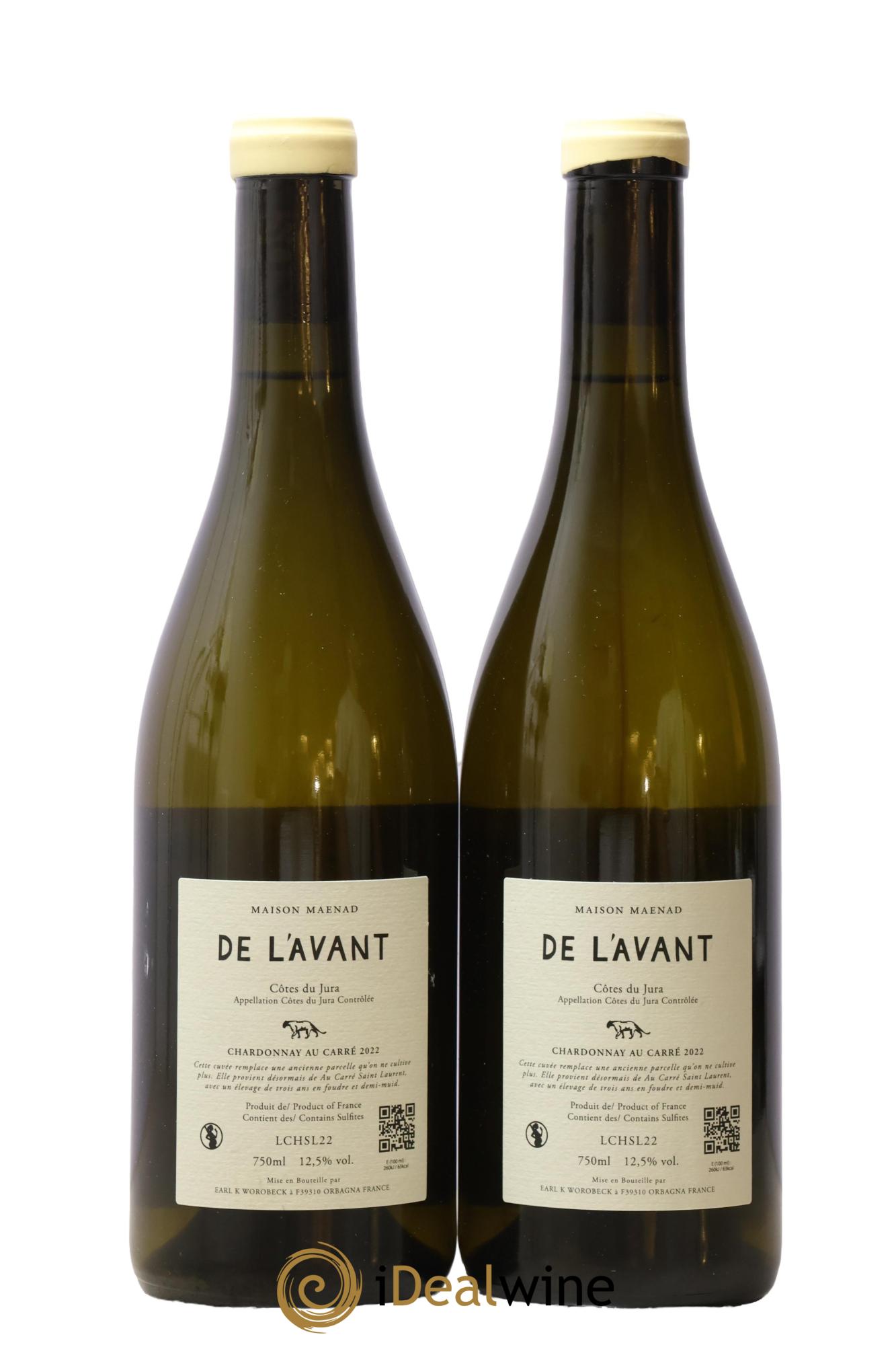 Côtes du Jura De l’Avant Chardonnay au carré 3 ans d’élevage Maison Maenad 2022 - Lot de 2 bouteilles - 1
