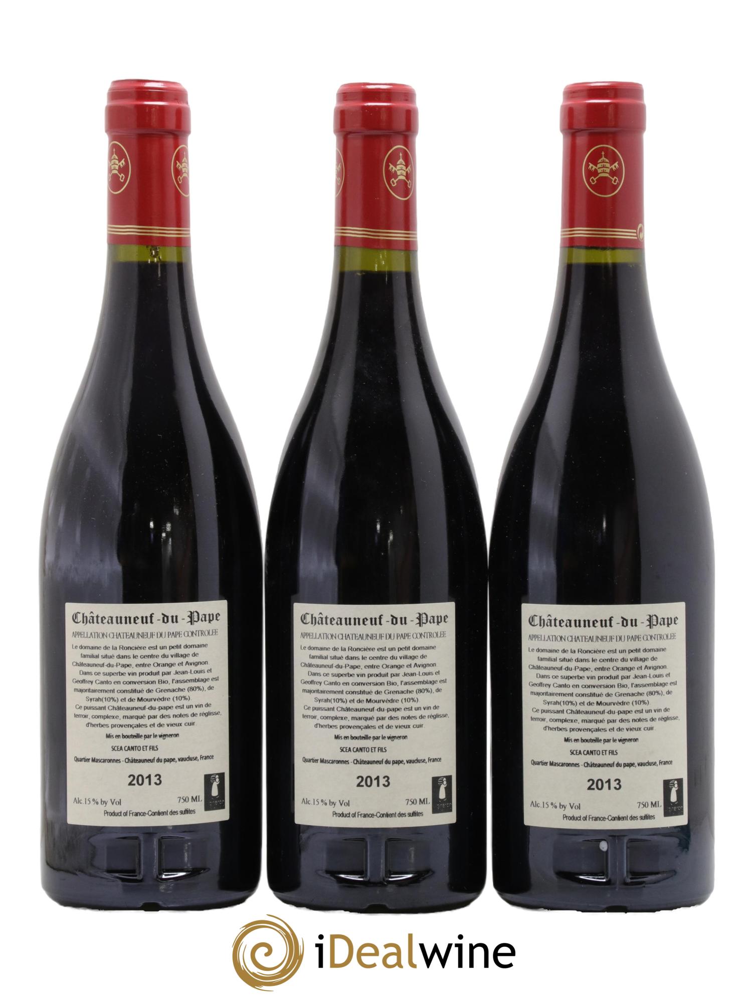 Châteauneuf-du-Pape Domaine de la Roncière 2013 - Posten von 3 Flaschen - 1