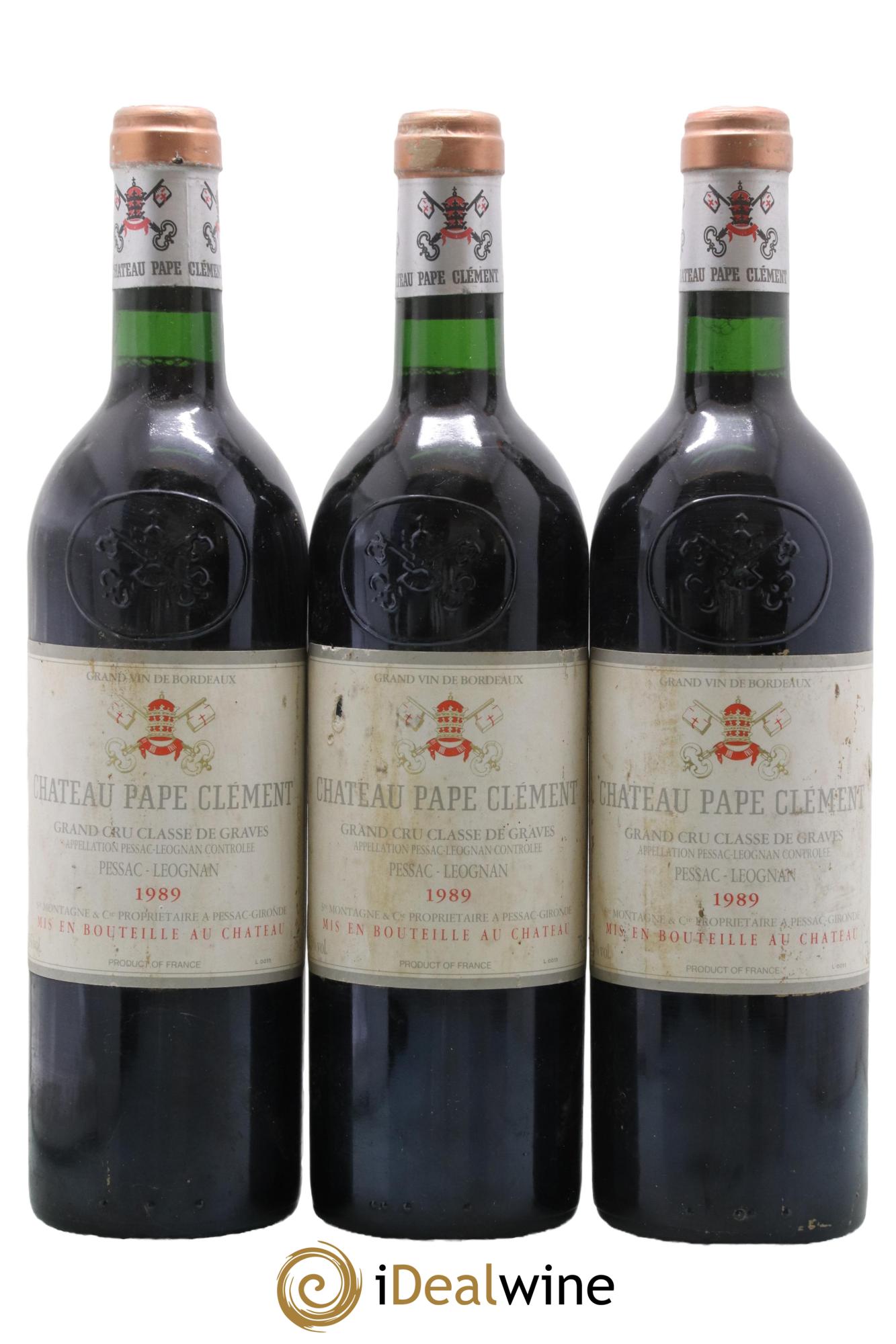 Château Pape Clément Cru Classé de Graves 1989 - Lot of 3 bottles - 0