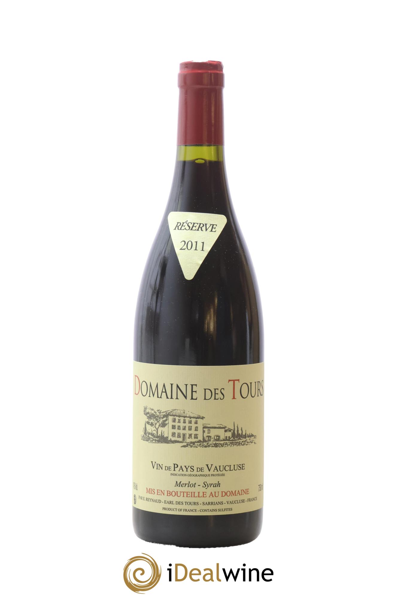 IGP Pays du Vaucluse (Vin de Pays du Vaucluse) Domaine des Tours Merlot-Syrah Emmanuel Reynaud 2011 - Posten von 1 Flasche - 0