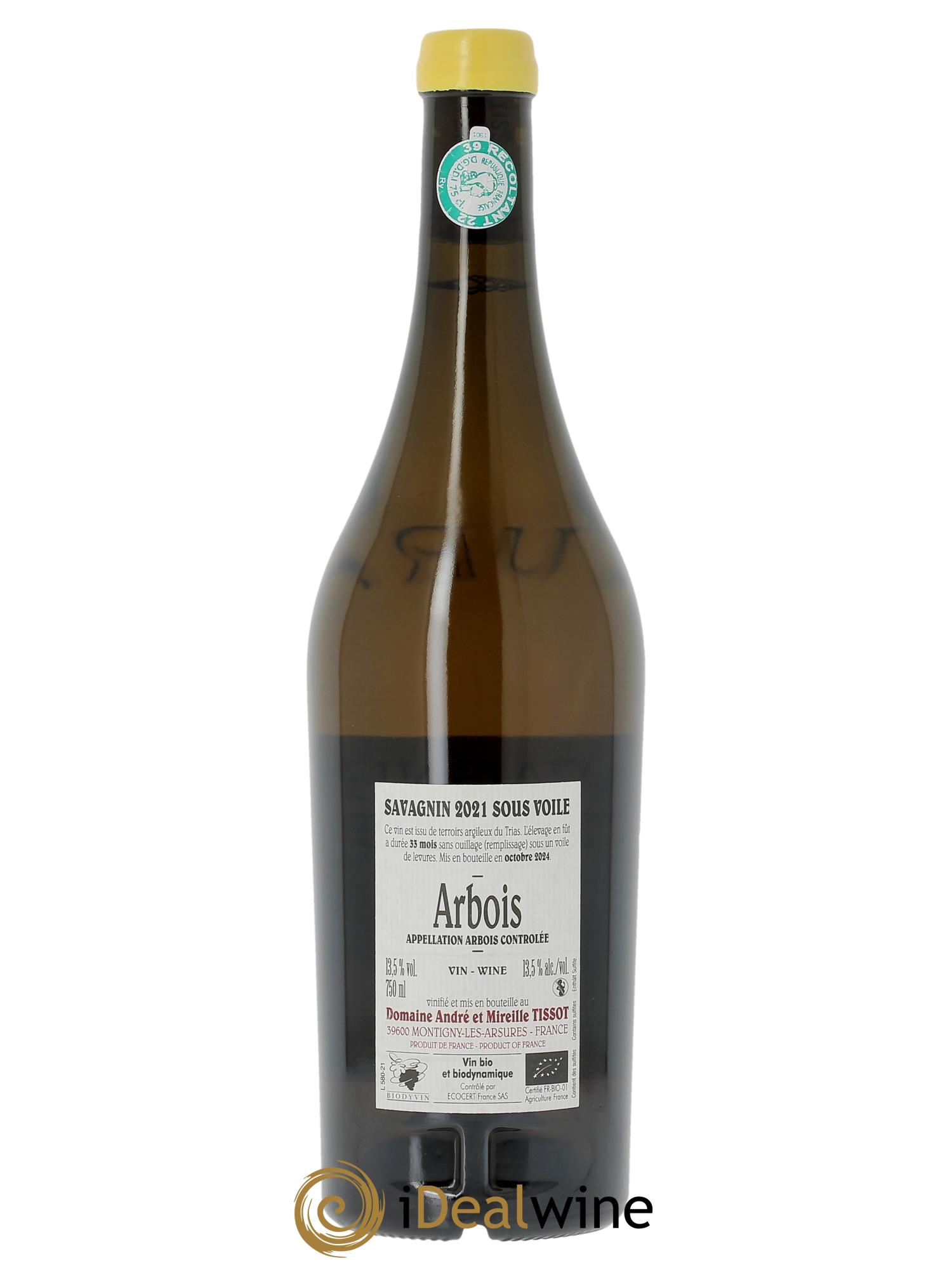 Arbois Savagnin Sous Voile Bénédicte et Stéphane Tissot  2021 - Lot de 1 bouteille - 1