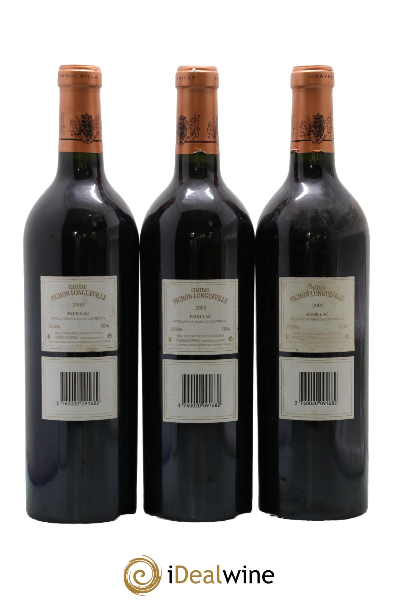Pichon Longueville Baron 2ème Grand Cru Classé 2005 - Lot de 3 bouteilles - 1