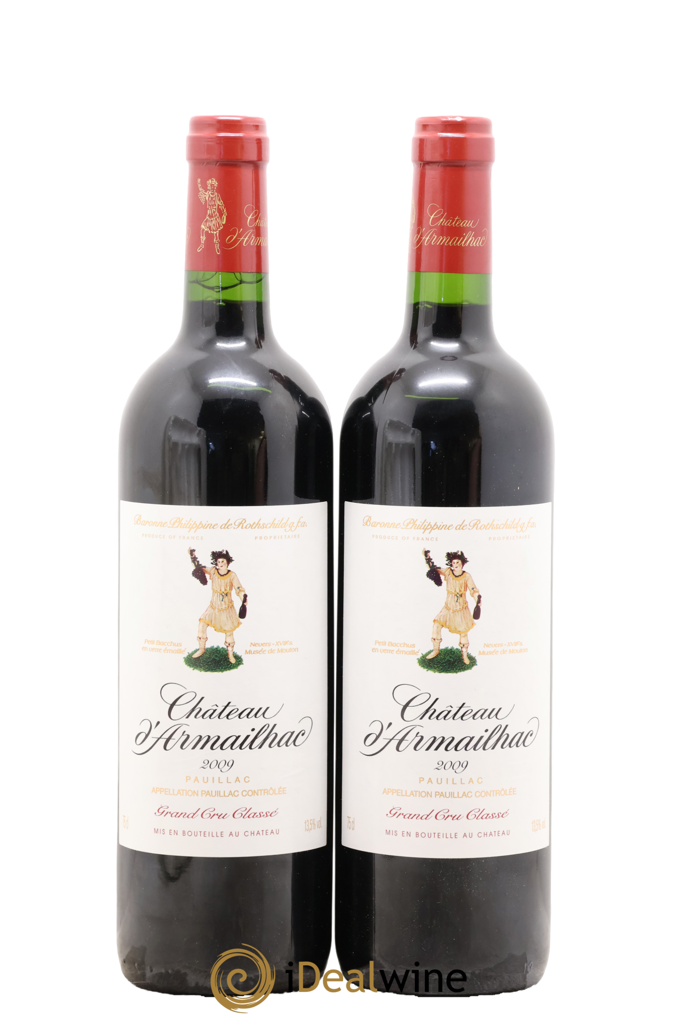 Château d' Armailhac - Mouton Baron(ne) Philippe 5ème Grand Cru Classé 2009 - Lot de 2 bouteilles - 0