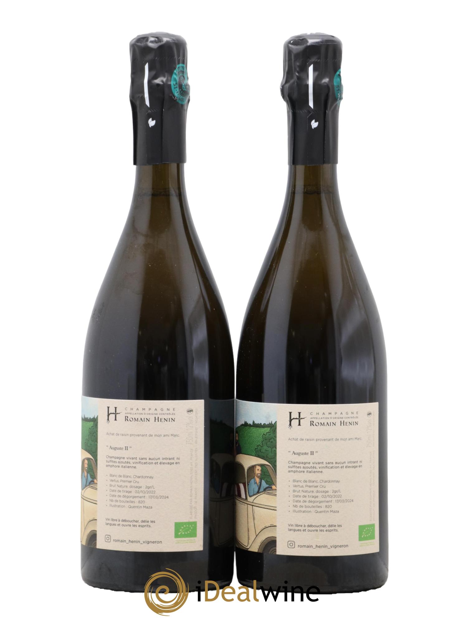 Auguste II Romain Henin Auguste II Romain Hénin - Lotto di 2 bottiglie - 1
