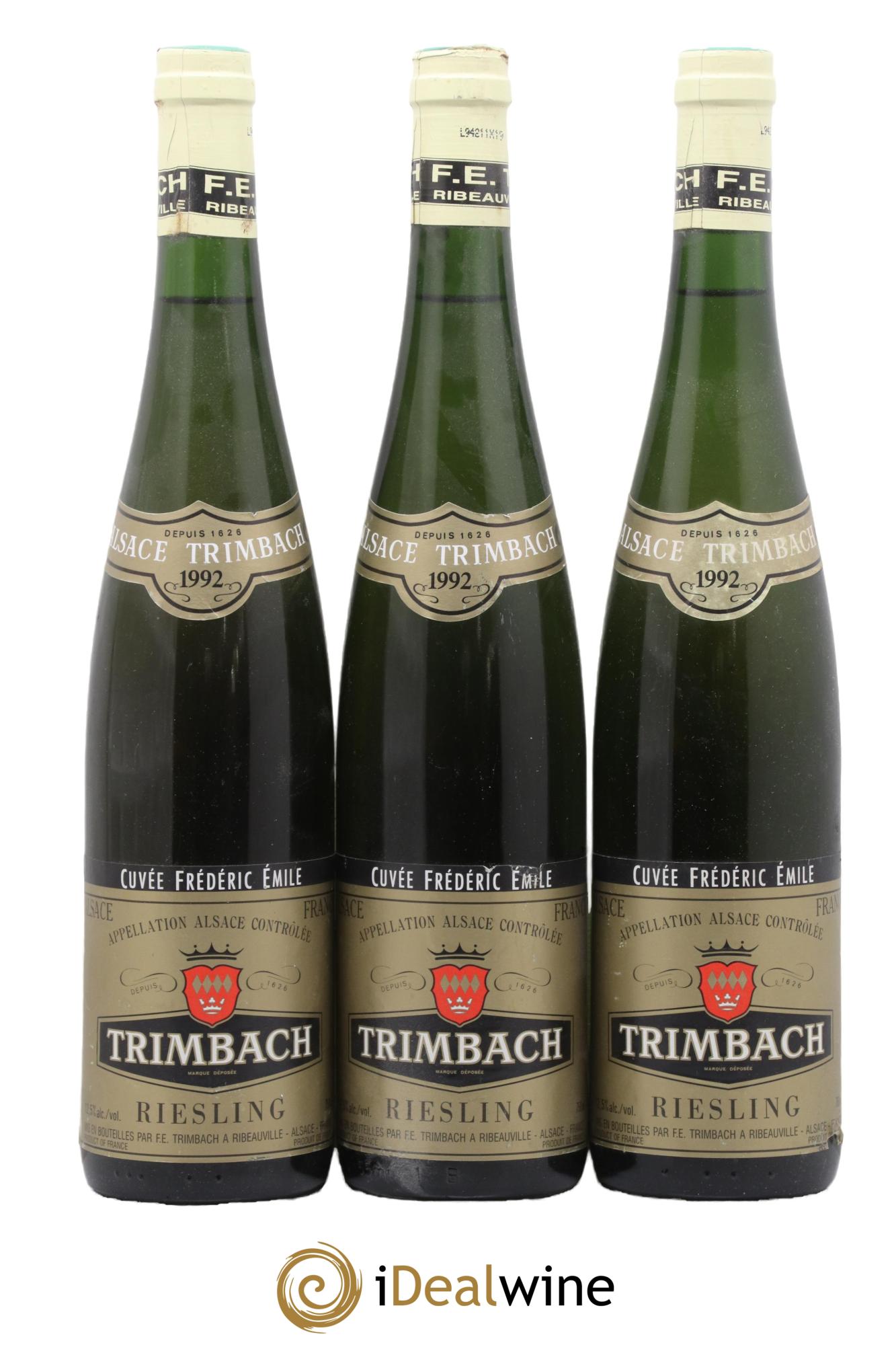 Alsace Riesling Cuvée Frédéric Emile Trimbach (Domaine) 1992 - Lot de 3 bouteilles - 0