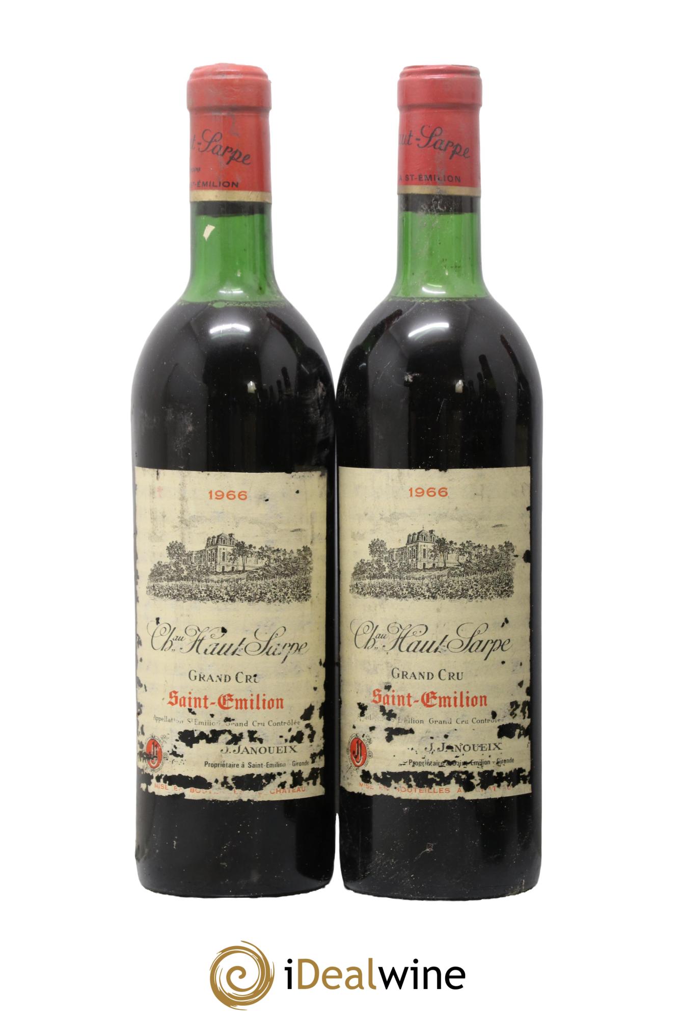 Château Haut Sarpe Grand Cru Classé 1966 - Lot de 2 bouteilles - 0