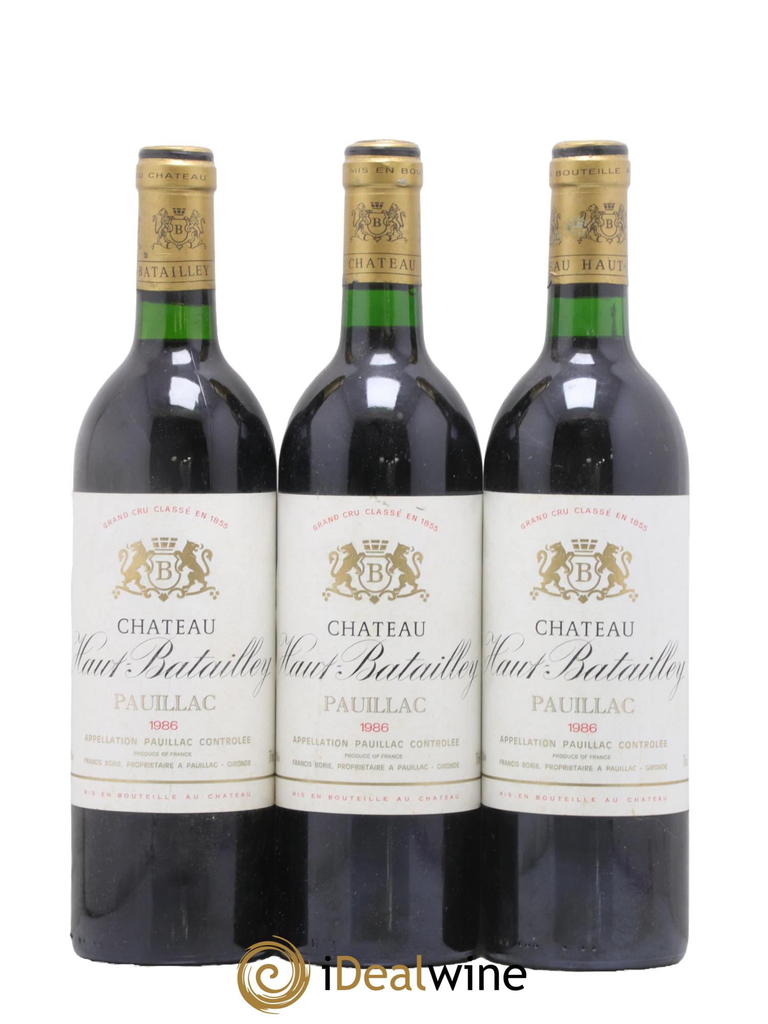 Château Haut Batailley 5ème Grand Cru Classé 1986 - Lotto di 3 bottiglie - 0
