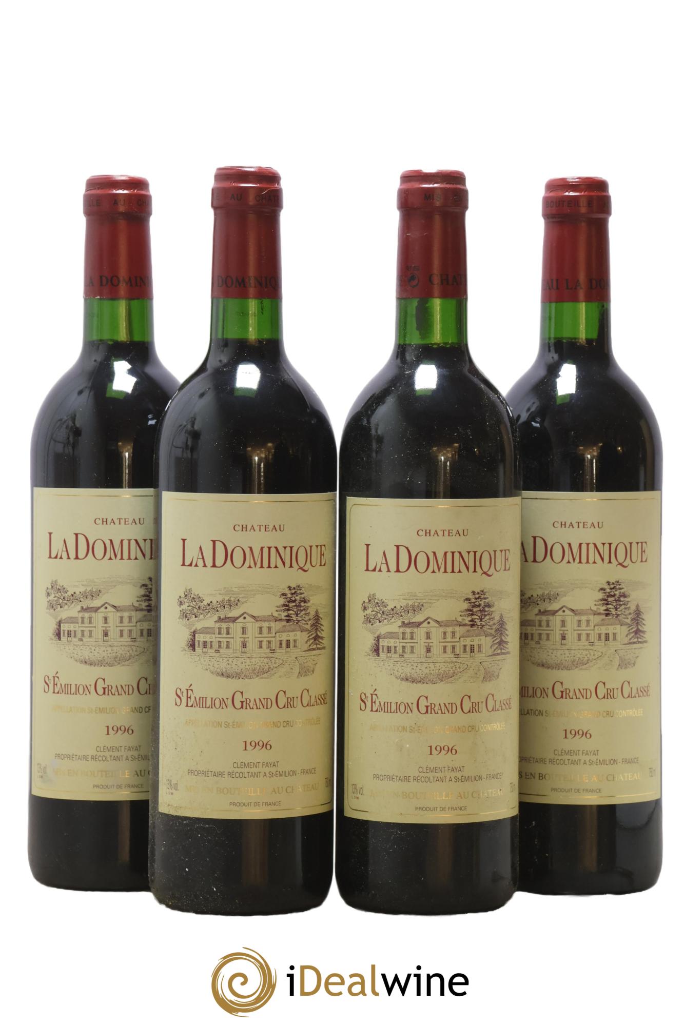 Château la Dominique Grand Cru Classé 1996 - Lot de 4 bouteilles - 0