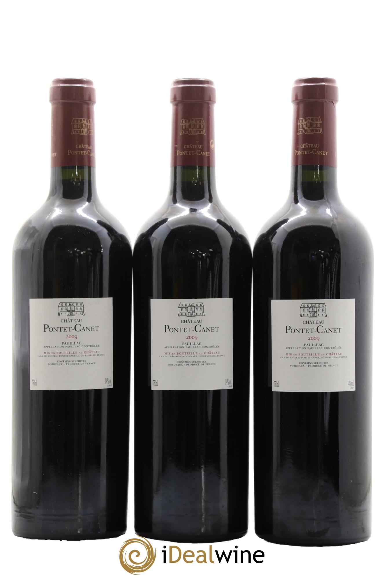 Château Pontet Canet 5ème Grand Cru Classé 2009 - Lot de 3 bouteilles - 1