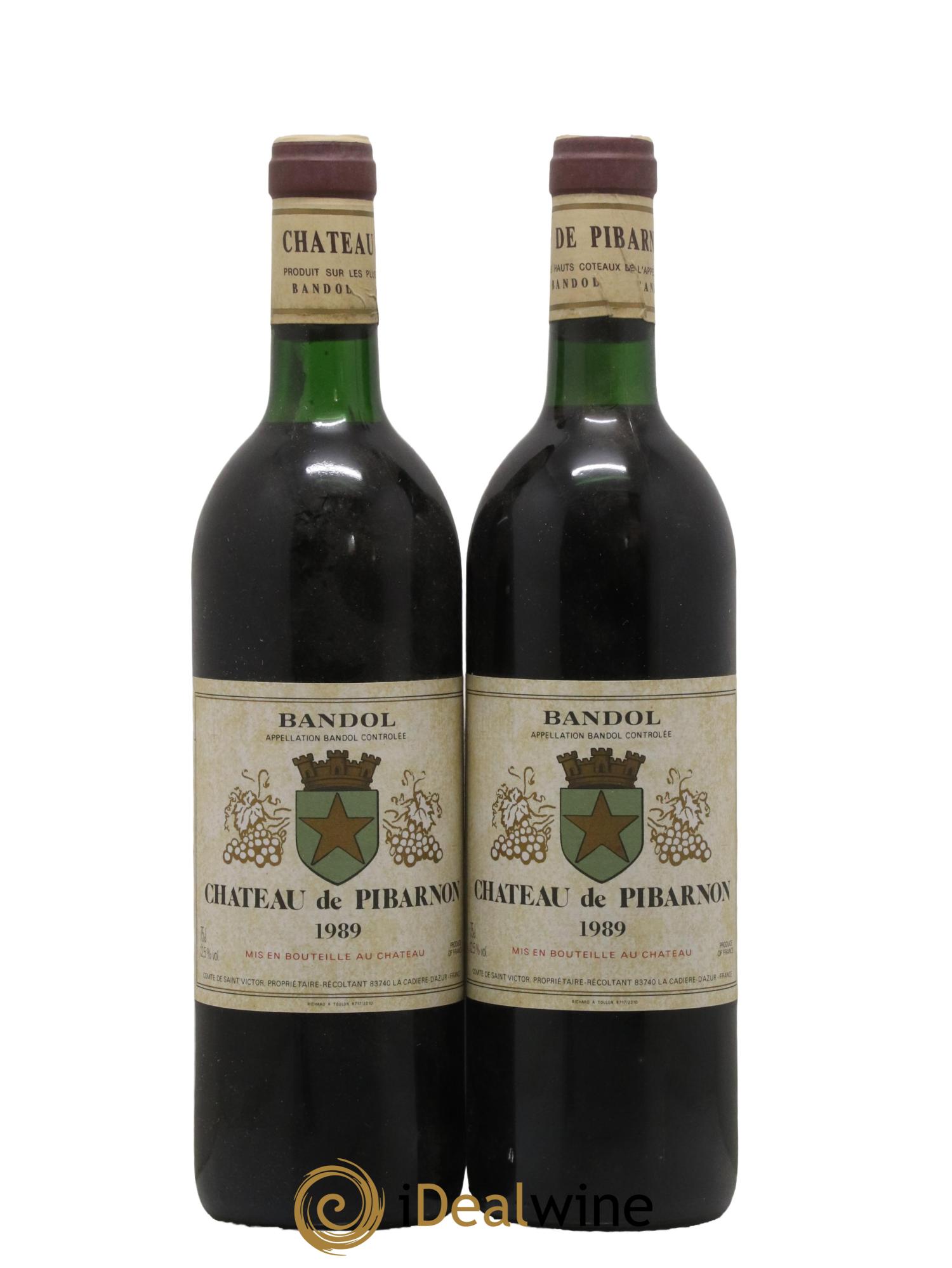 Bandol Château de Pibarnon Comte de Saint-Victor 1989 - Lot de 2 bouteilles - 0