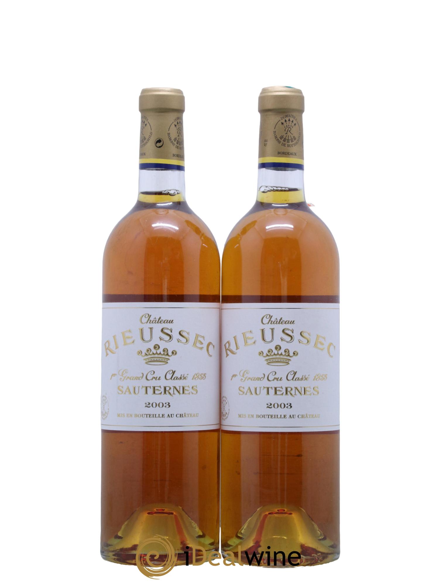 Château Rieussec 1er Grand Cru Classé 2003 - Lotto di 2 bottiglie - 0