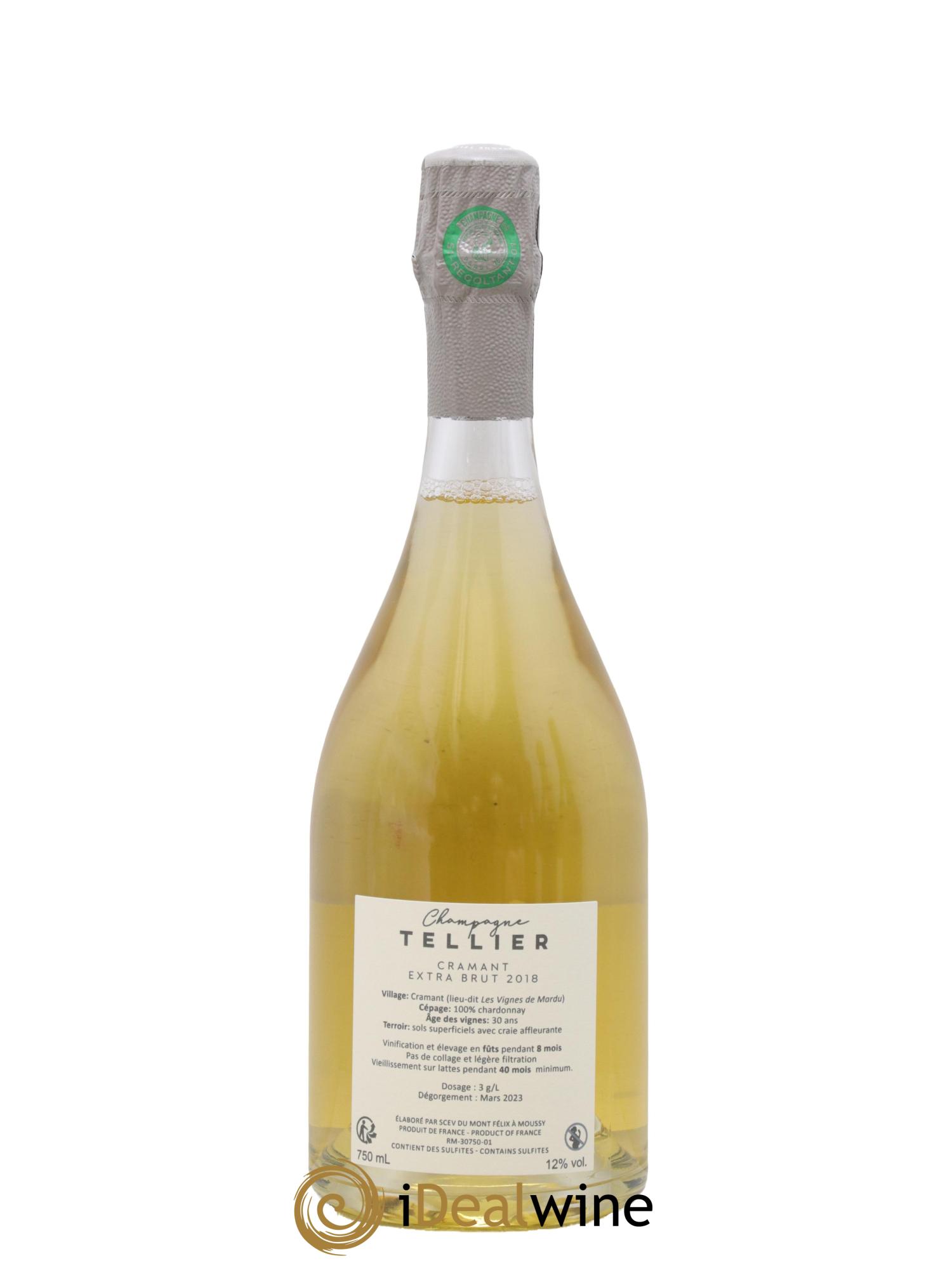 Cramant Blanc de Blancs Grand Cru Extra-Brut Tellier 2018 - Posten von 1 Flasche - 1