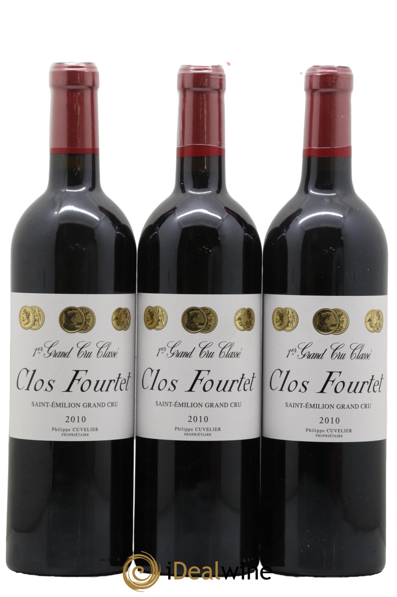 Clos Fourtet 1er Grand Cru Classé B 2010 - Lotto di 3 bottiglie - 0