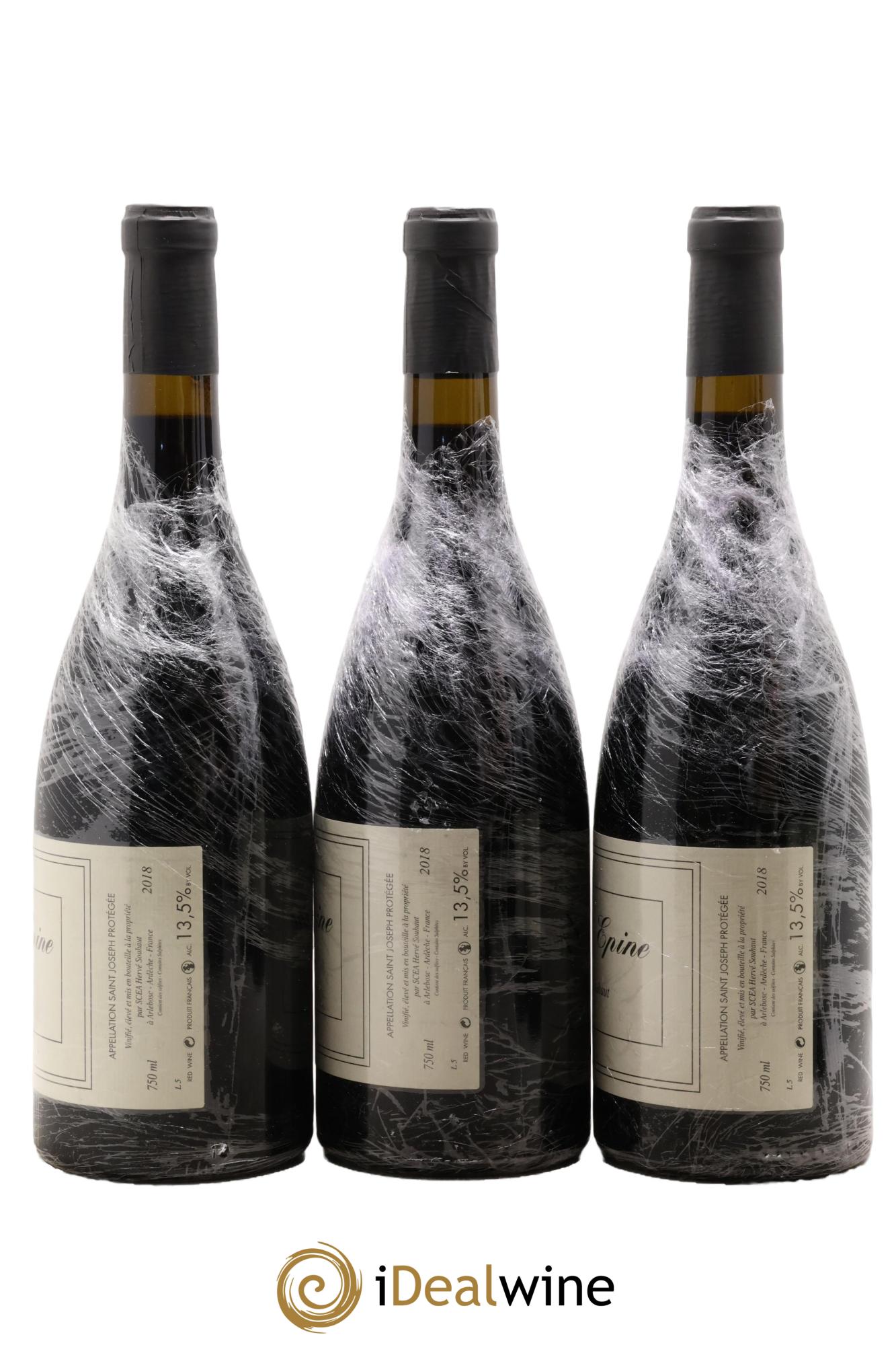 Saint-Joseph Sainte Epine Hervé Souhaut - Domaine Romaneaux-Destezet 2018 - Lot de 3 bouteilles - 1